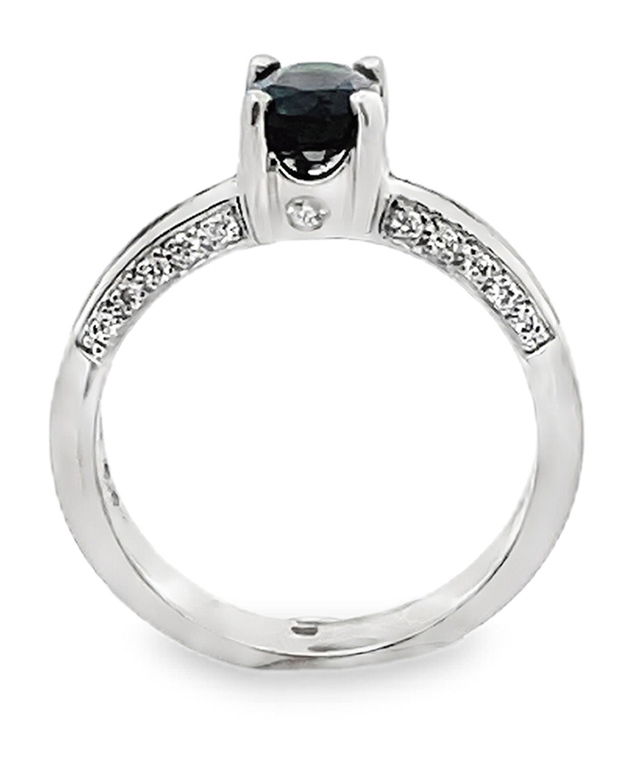 Platinum Semi-Mount Sapphire & Diamond Ring