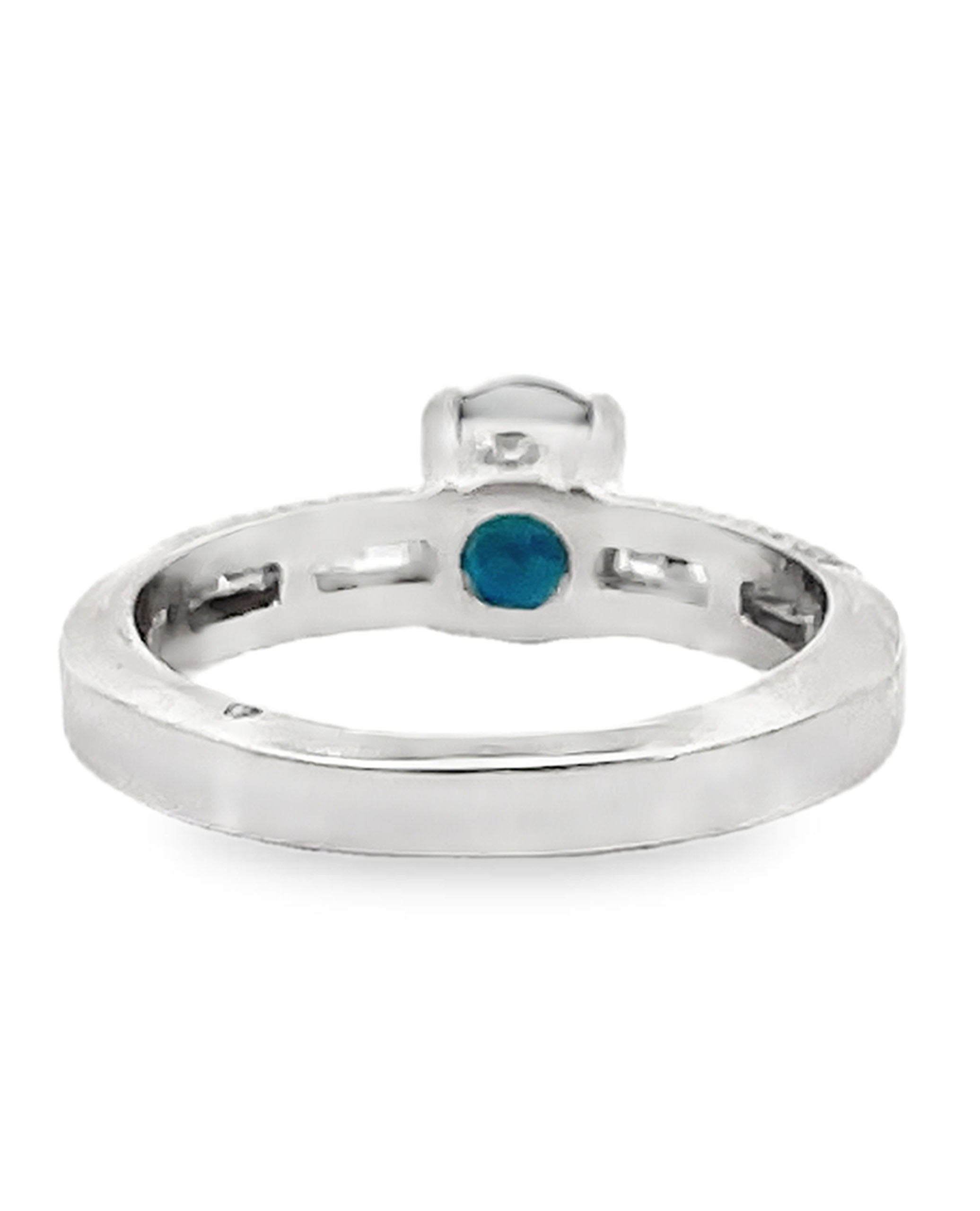 Platinum Semi-Mount Sapphire & Diamond Ring