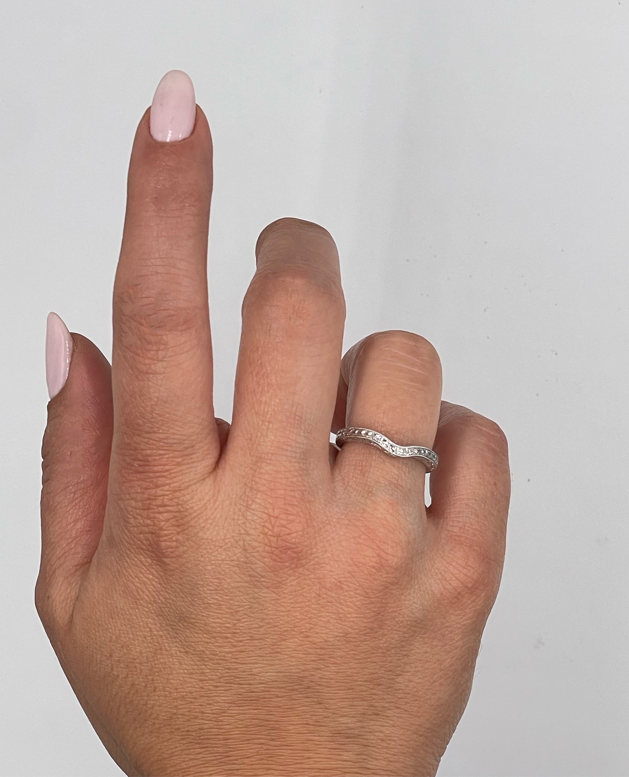 Kirk Kara SS6454B-BS Diamond Wedding Band with Hand Carving