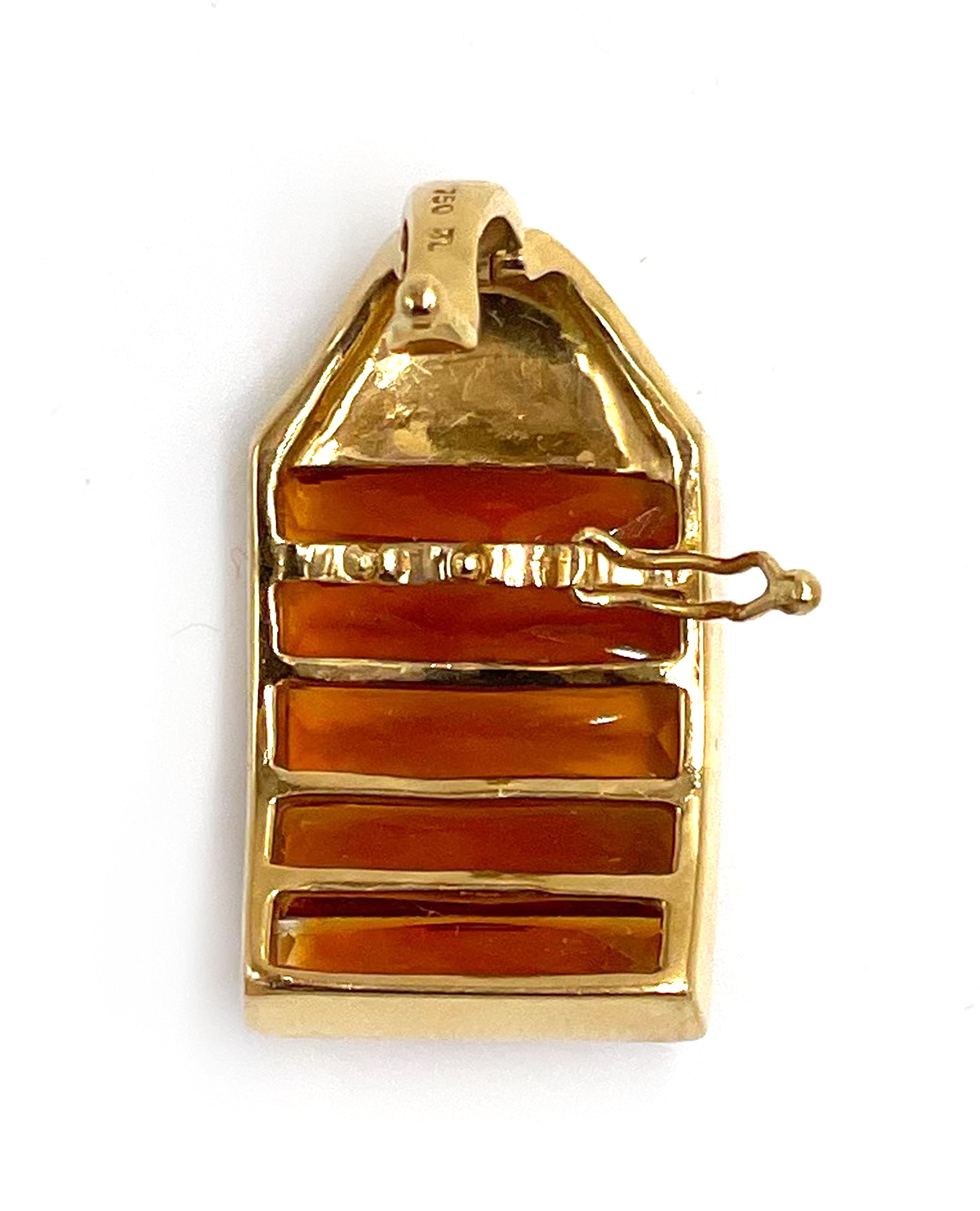 Pre-Owned 18K Yellow Gold Enhancer Pendant with Tangerine Citrine