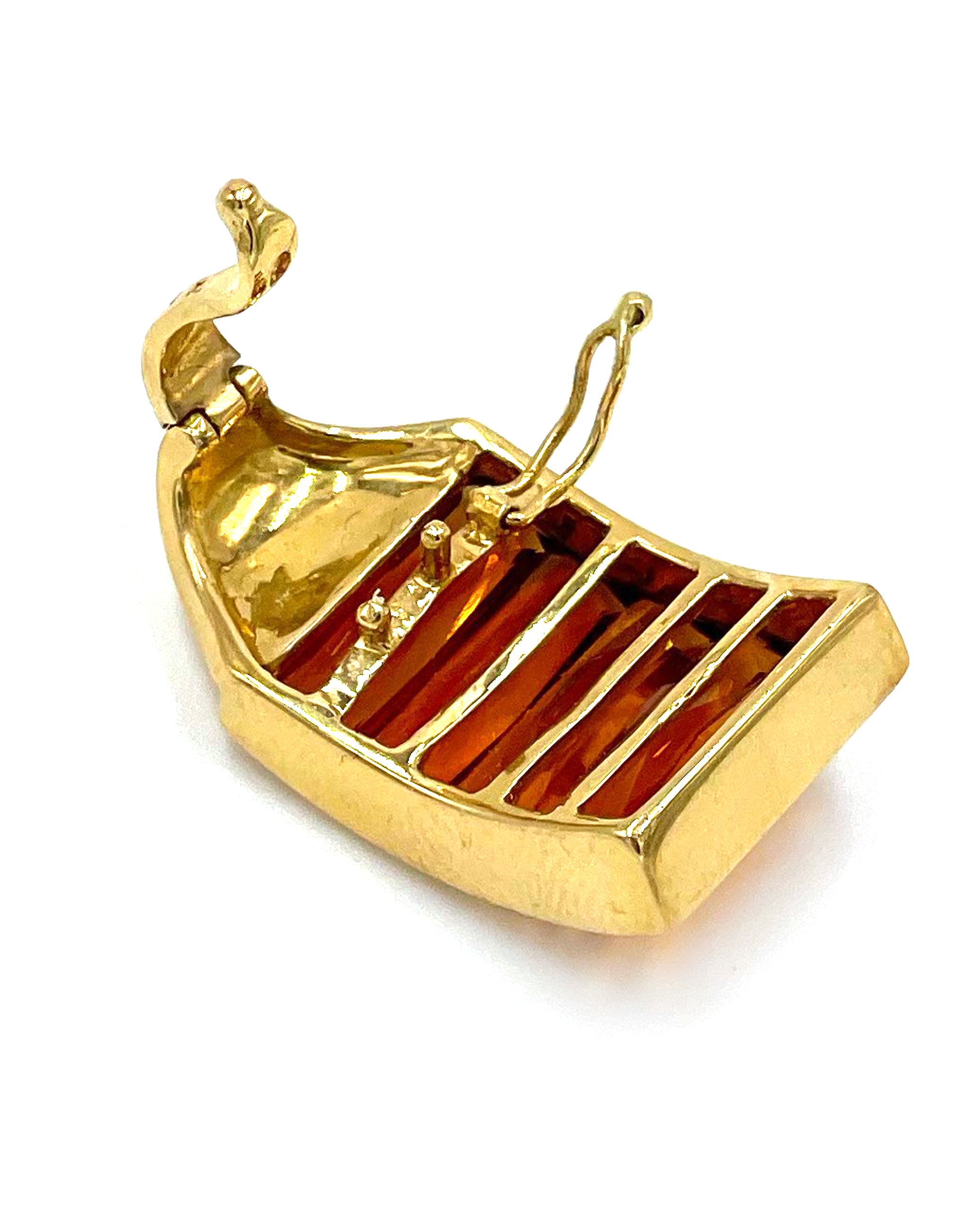 Pre-Owned 18K Yellow Gold Enhancer Pendant with Tangerine Citrine