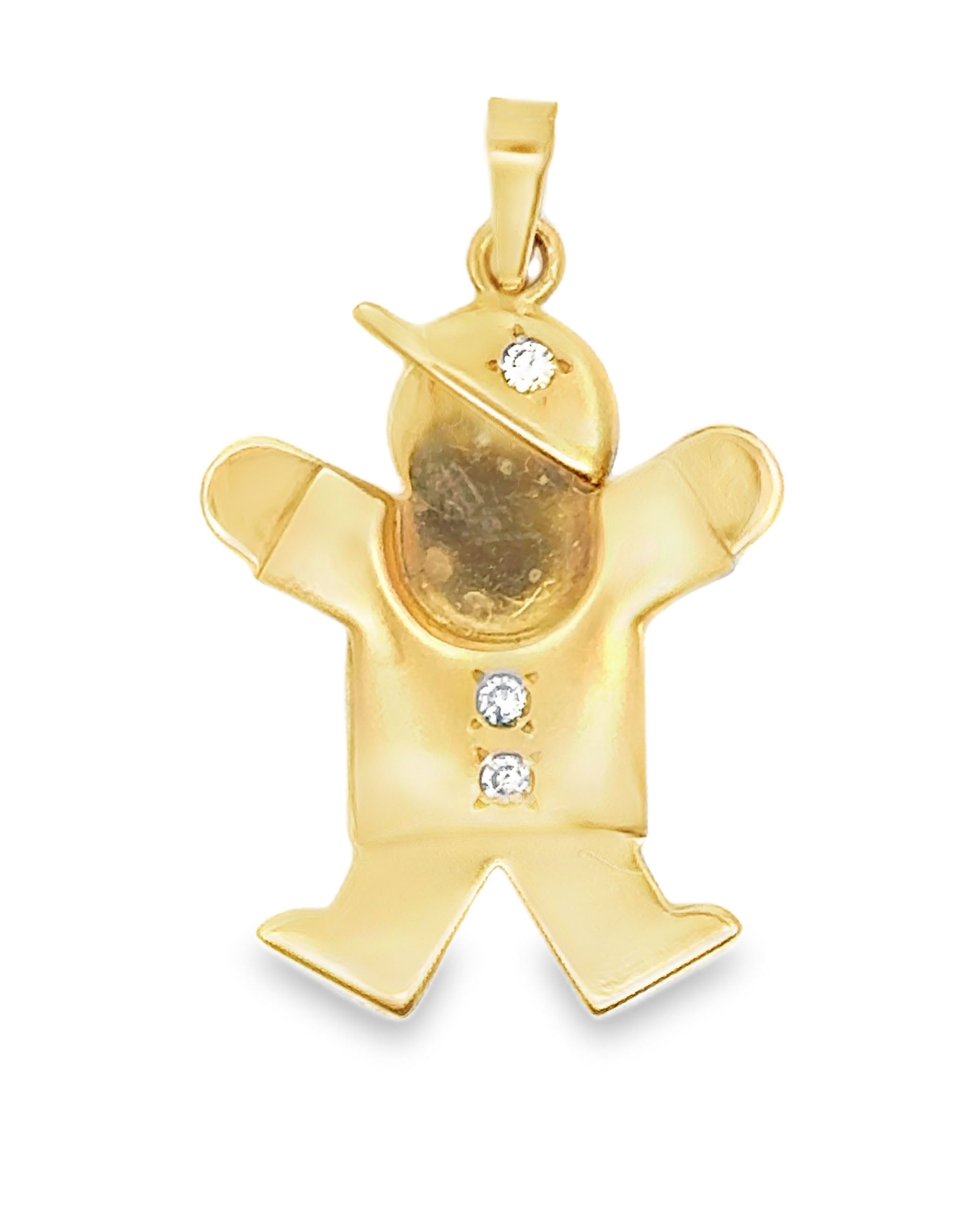 14K Yellow Gold 'Boy' Pendant with Diamonds