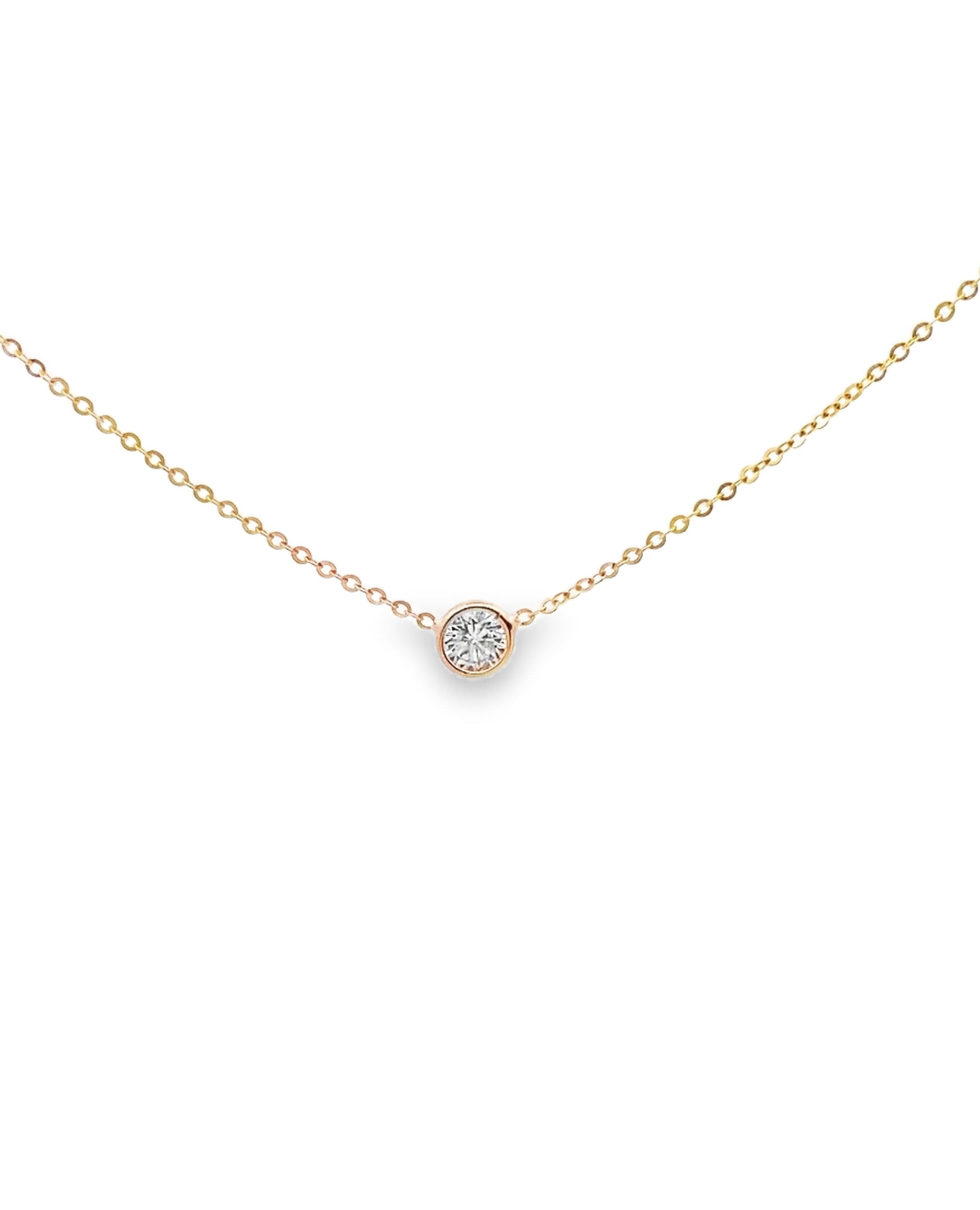 14K White Gold 0.33 Carat Diamond Dot Necklace