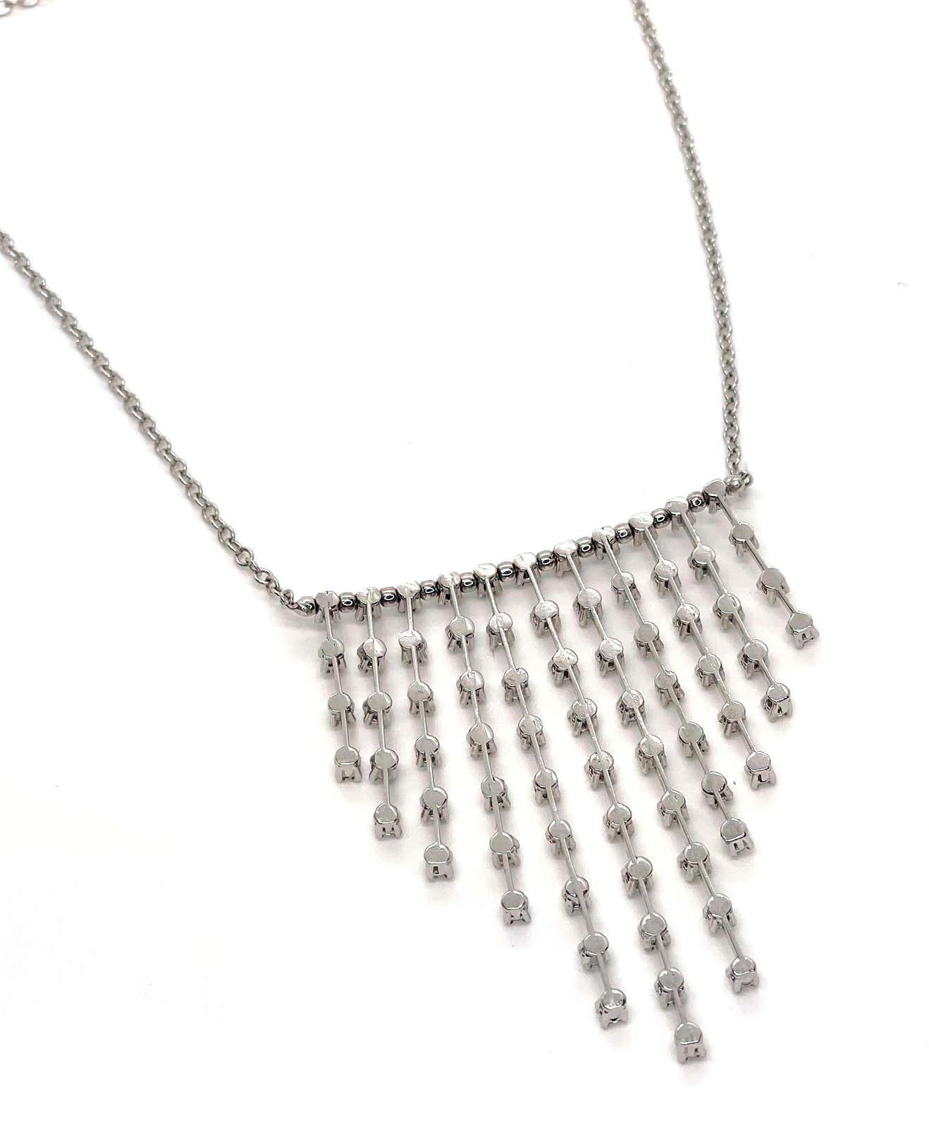 18K White Gold Diamond Recarlo Bib Necklace