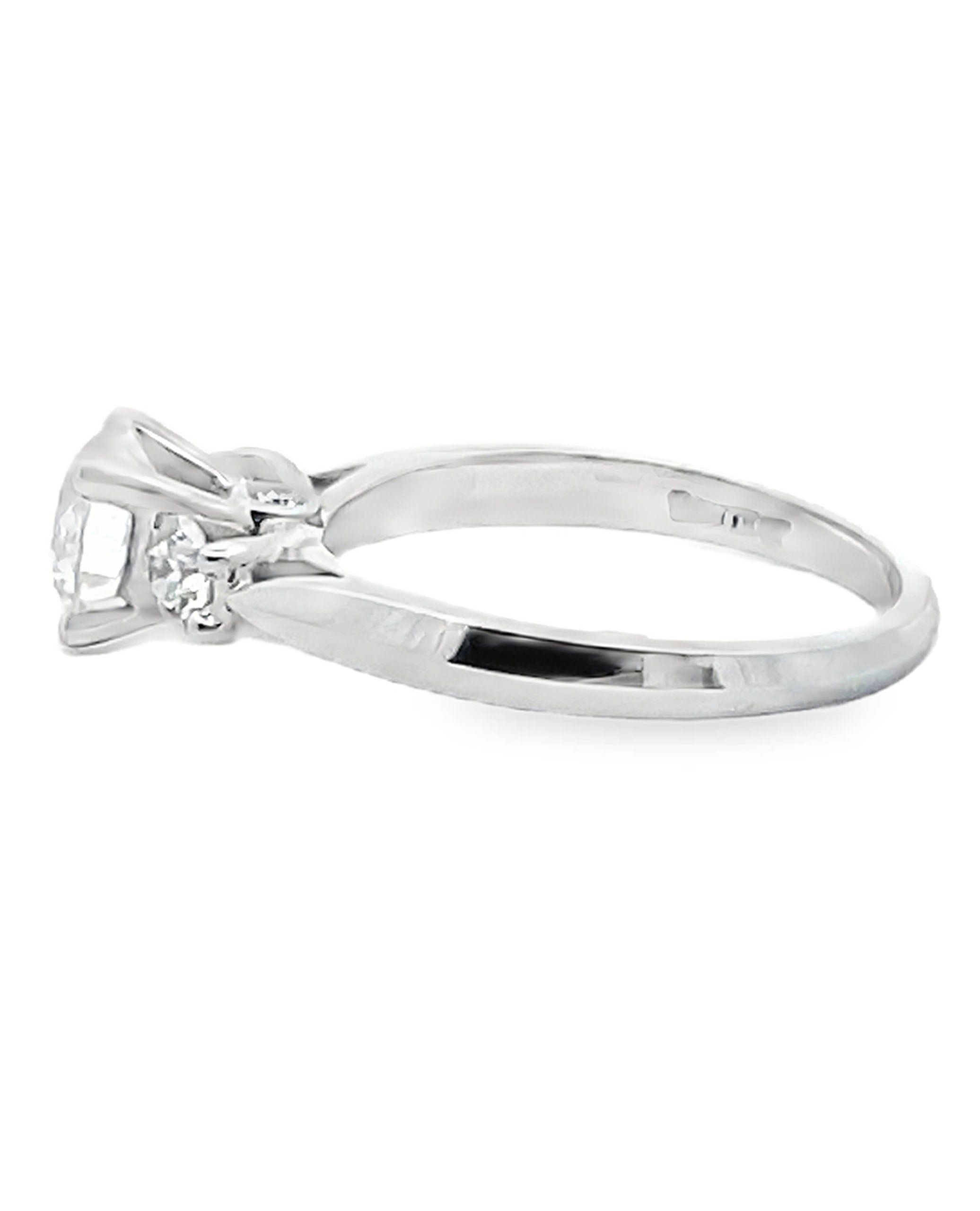 Scott Kay M0722RD07PP Three Stone Crown Engagement Ring Setting for Round Center Stone