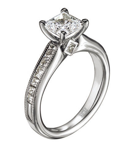 Platinum Scott Kay 'Contemporary' Diamond Engagement Ring Setting 0.51 Carats