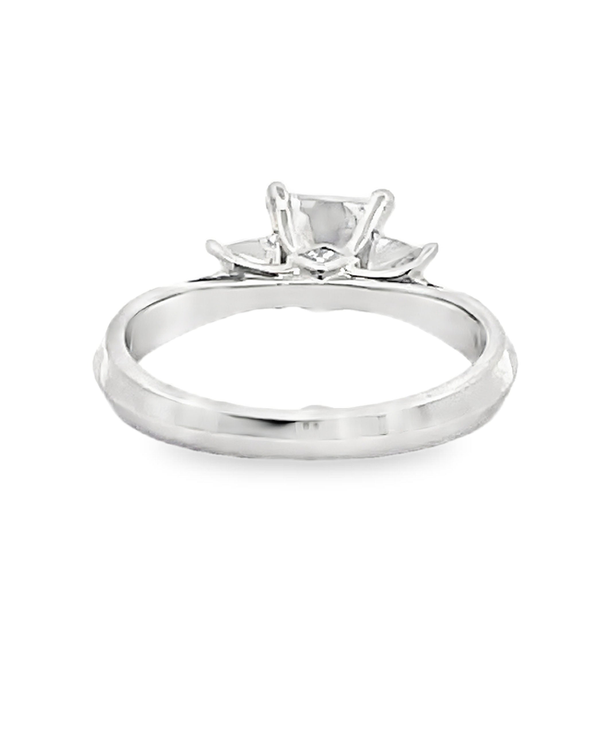 Scott Kay M1164QD10PP Platinum "Crown" Three Stone Engagement Ring for 6 Millimeter Center Princess-Cut Stone