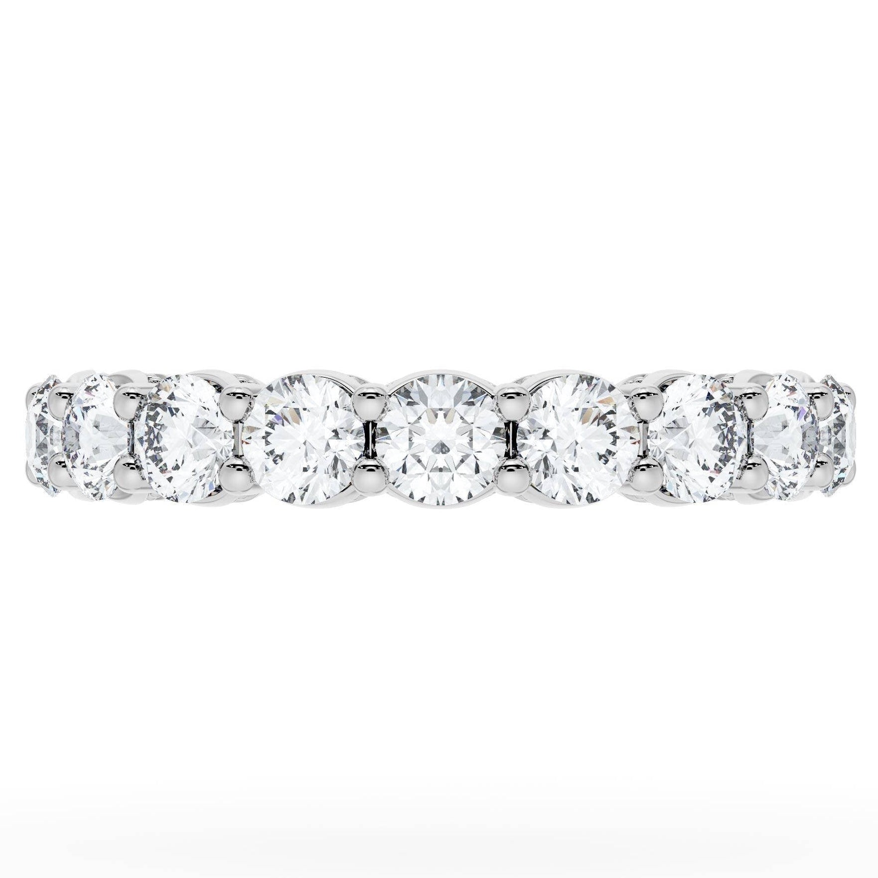 Tacori 415 Founder's Collection 14K White Gold, Half Way Around Band Ring with 1.30 Carats Round Natural Diamonds