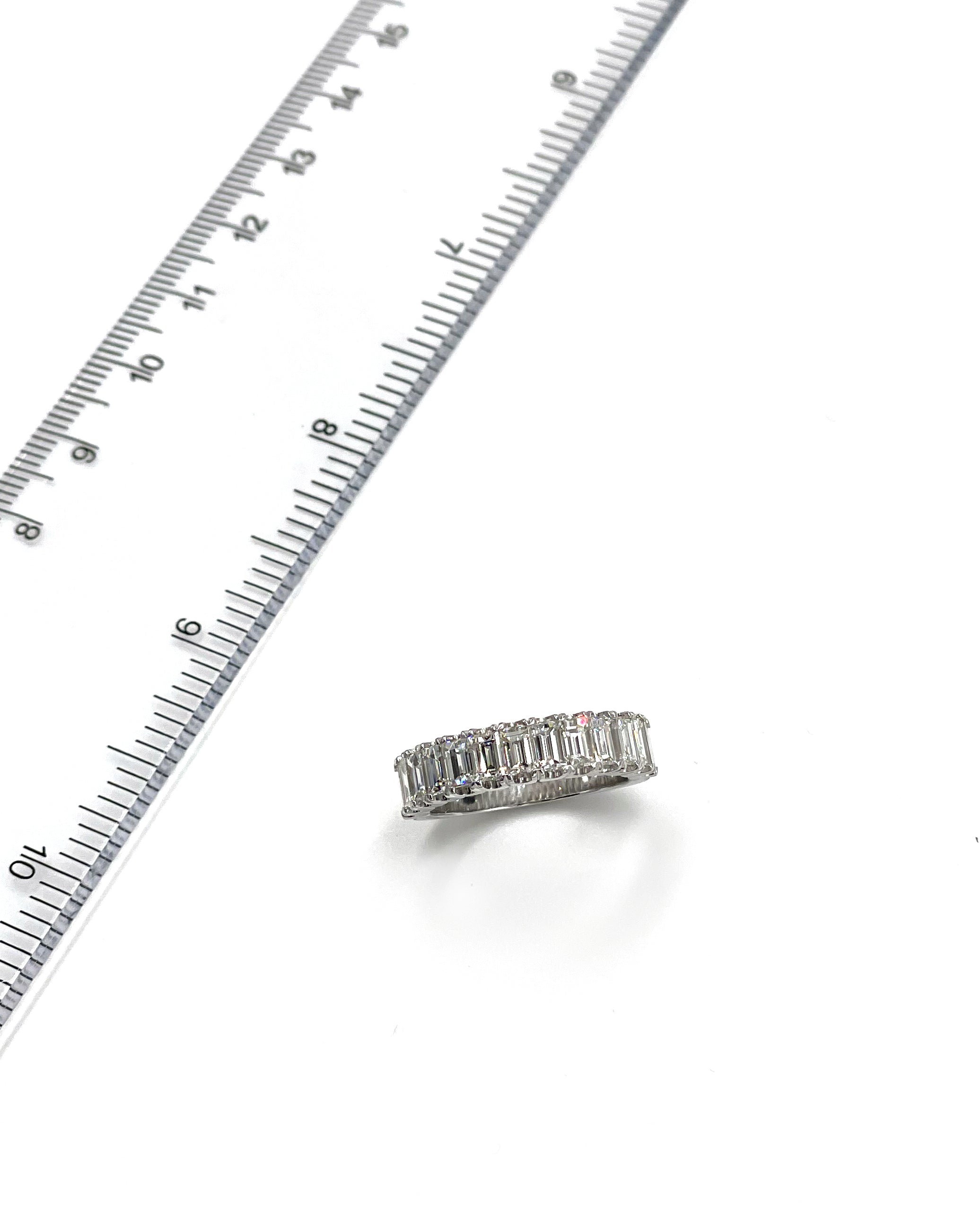 18K White Gold Half Way Baguette Ring