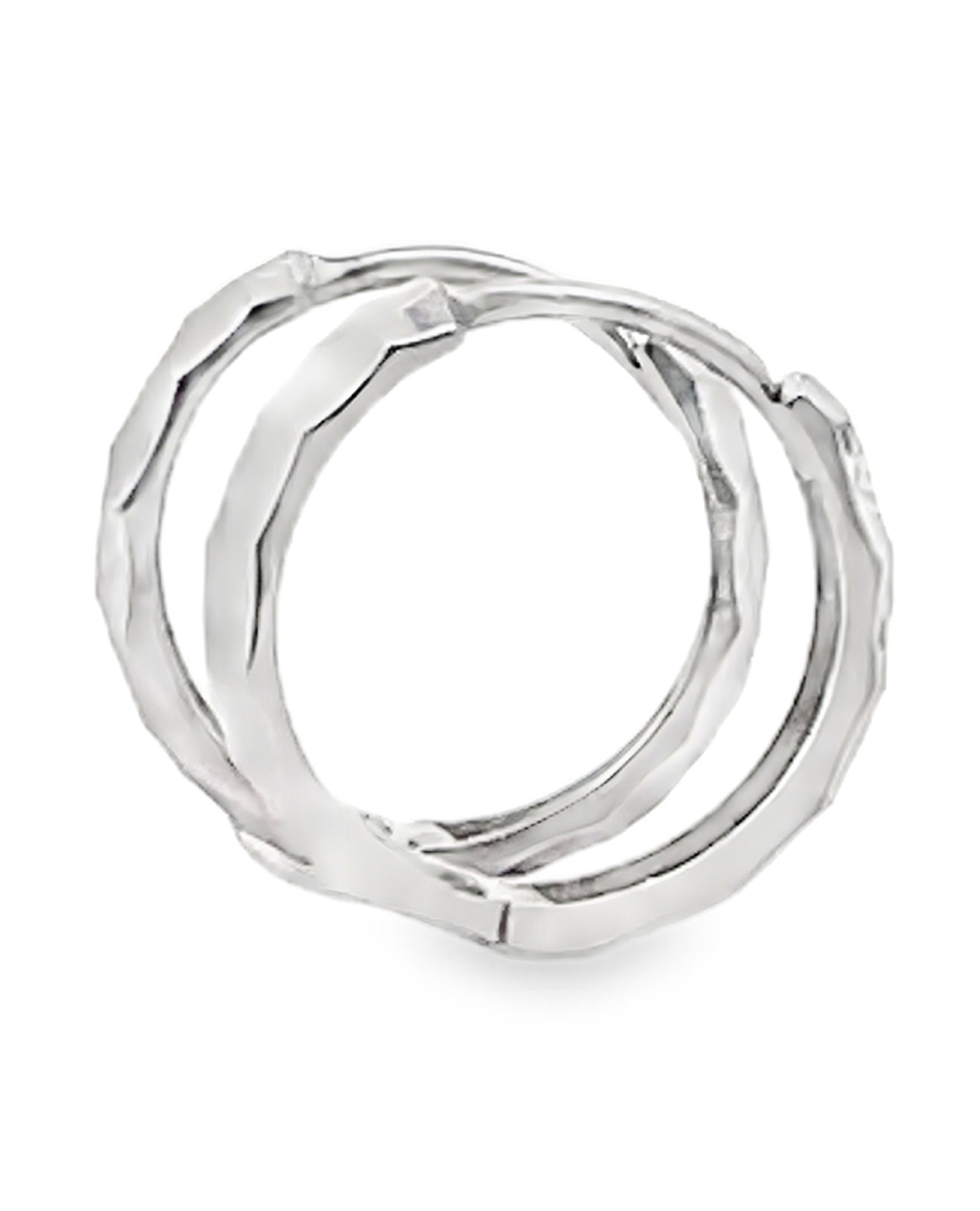 14K White Gold Small Hoop Earrings