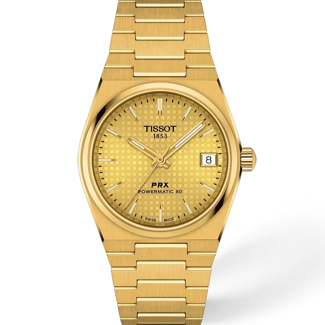 Tissot PRX 35mm Powermatic 80 Swiss Automatic Watch with Gold Color Dial