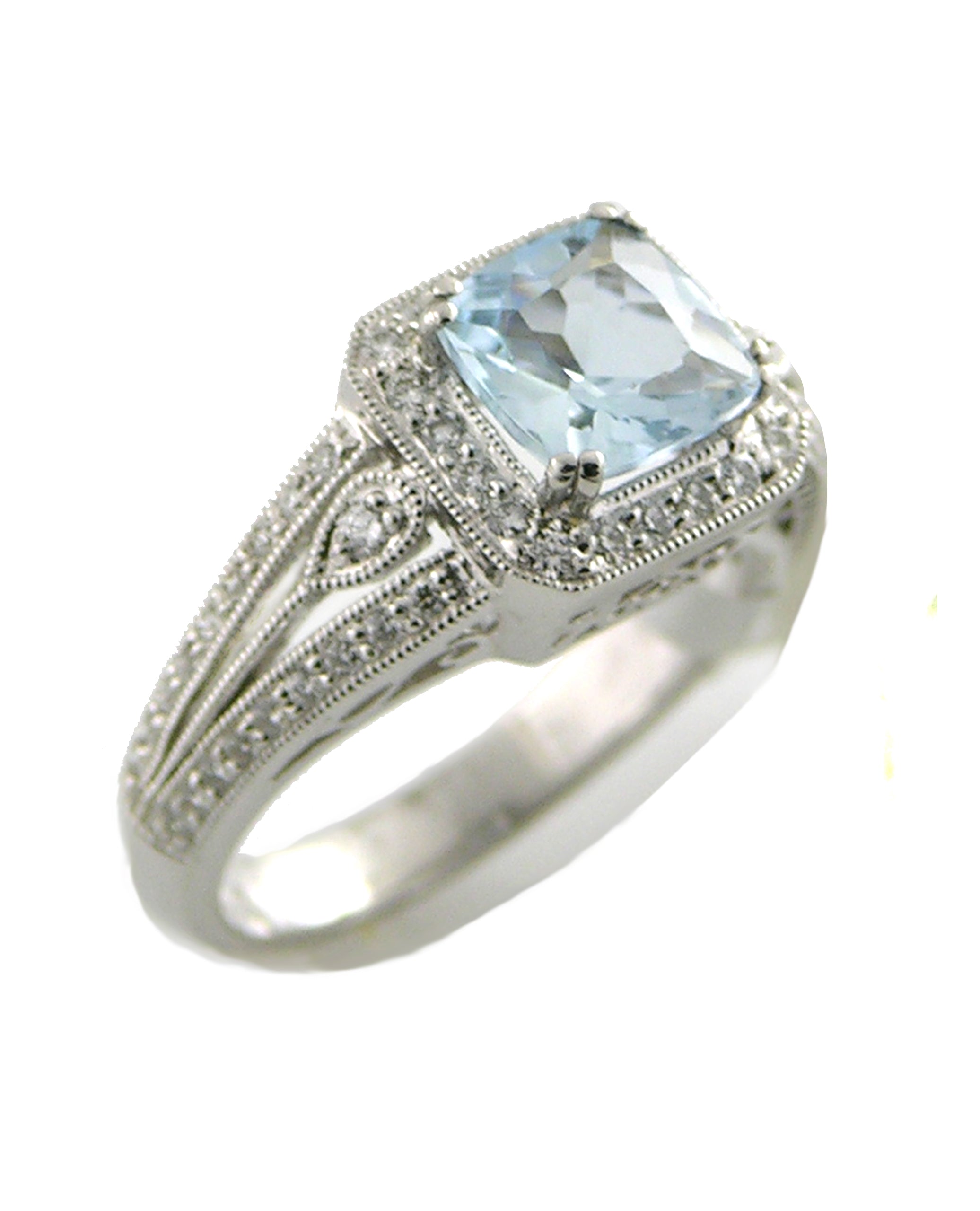 Platinum Blue Topaz Ring