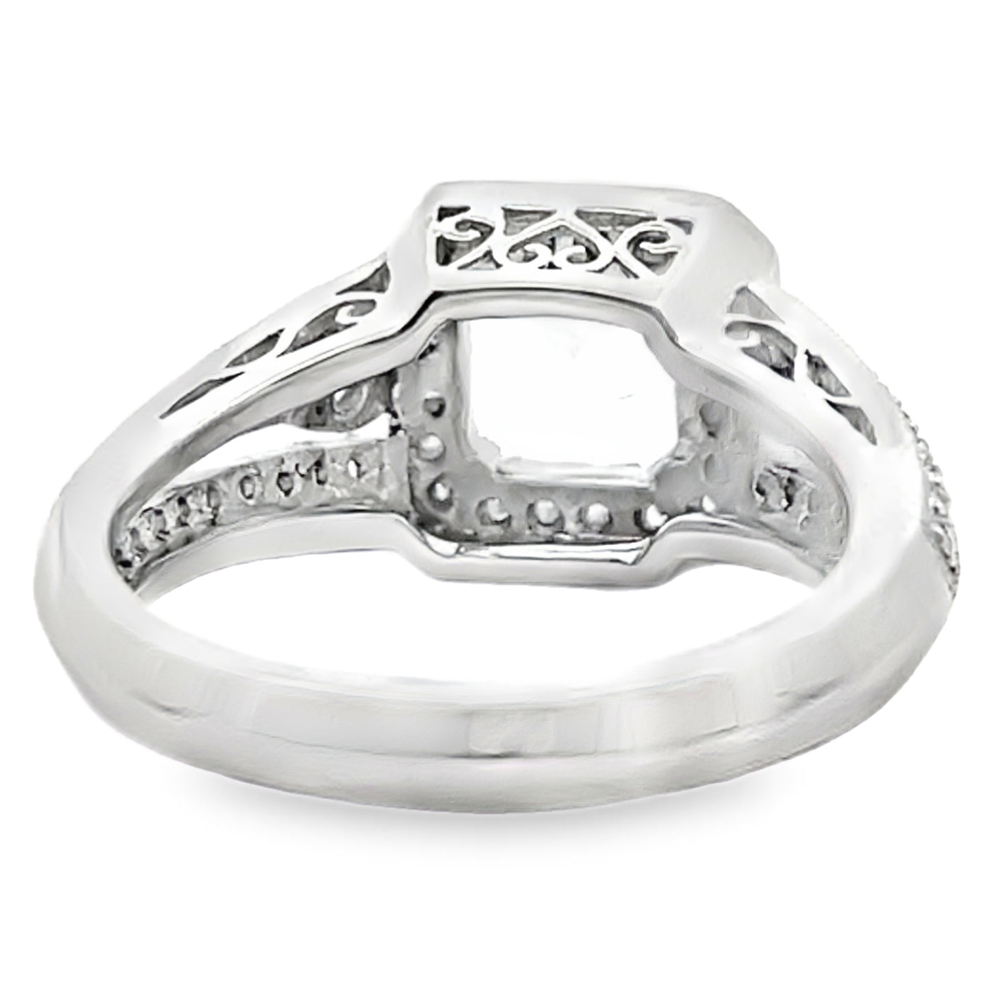 Platinum Vintage Inspired 1.30 Carat Blue Topaz Ring and 0.40 Carat Diamonds