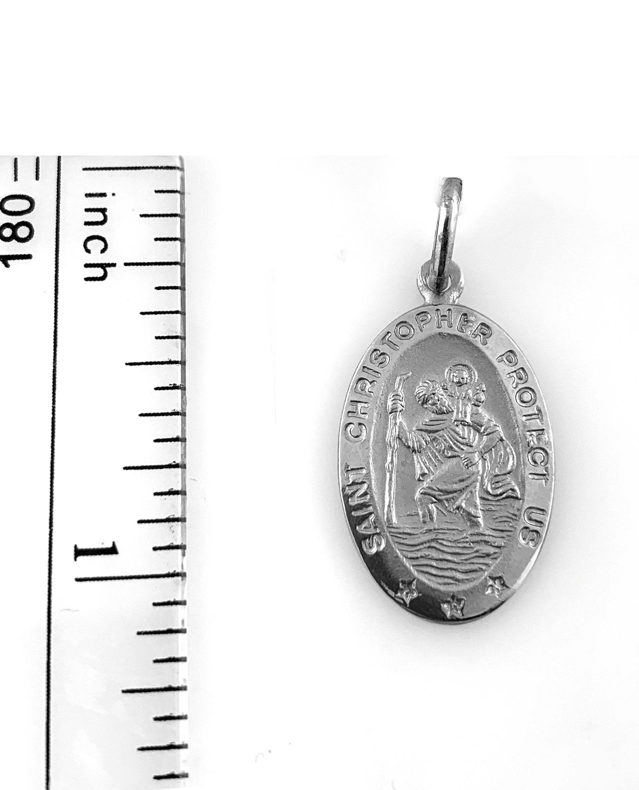 14K White Gold St. Christopher Charm