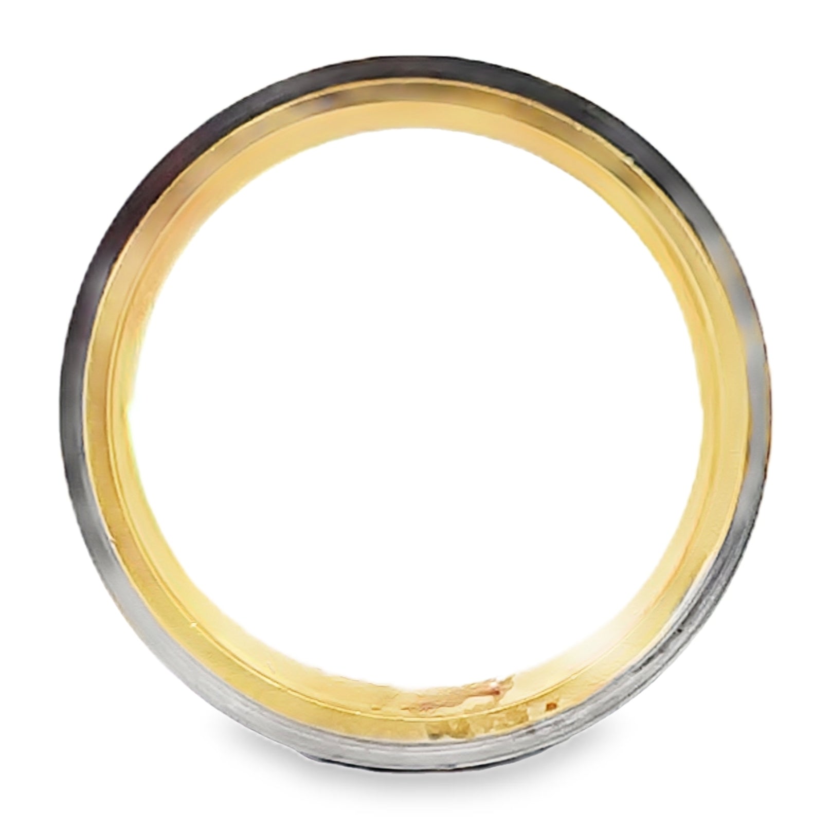 Platinum & 18K Yellow Gold Wedding Band with Linear Details