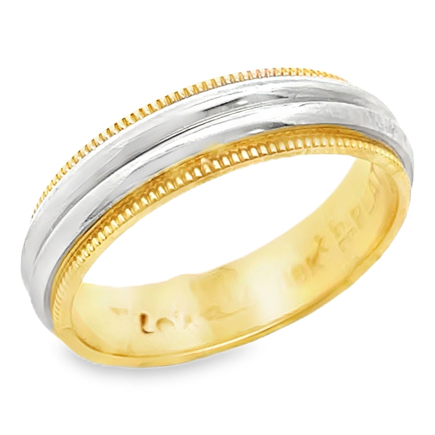 Platinum & 18K Yellow Gold Wedding Band, Size 6.25