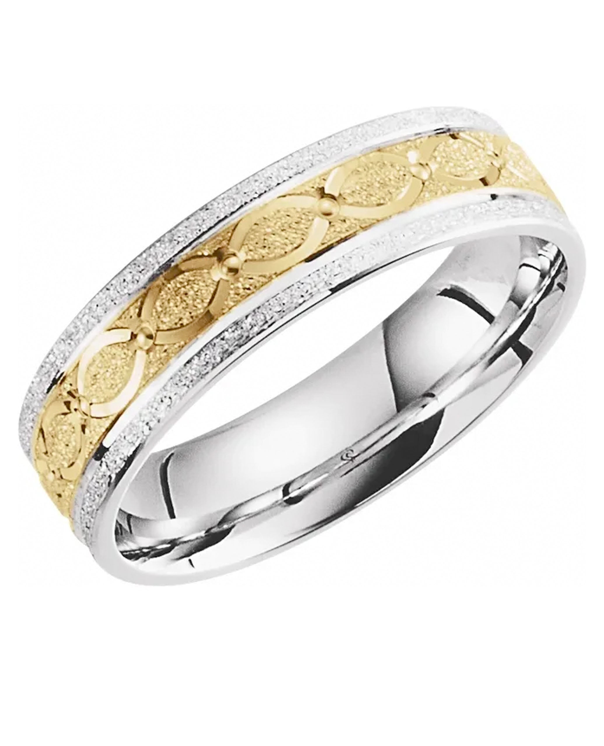 14K White/Yellow Gold 6mm Infinity-Inspired Band