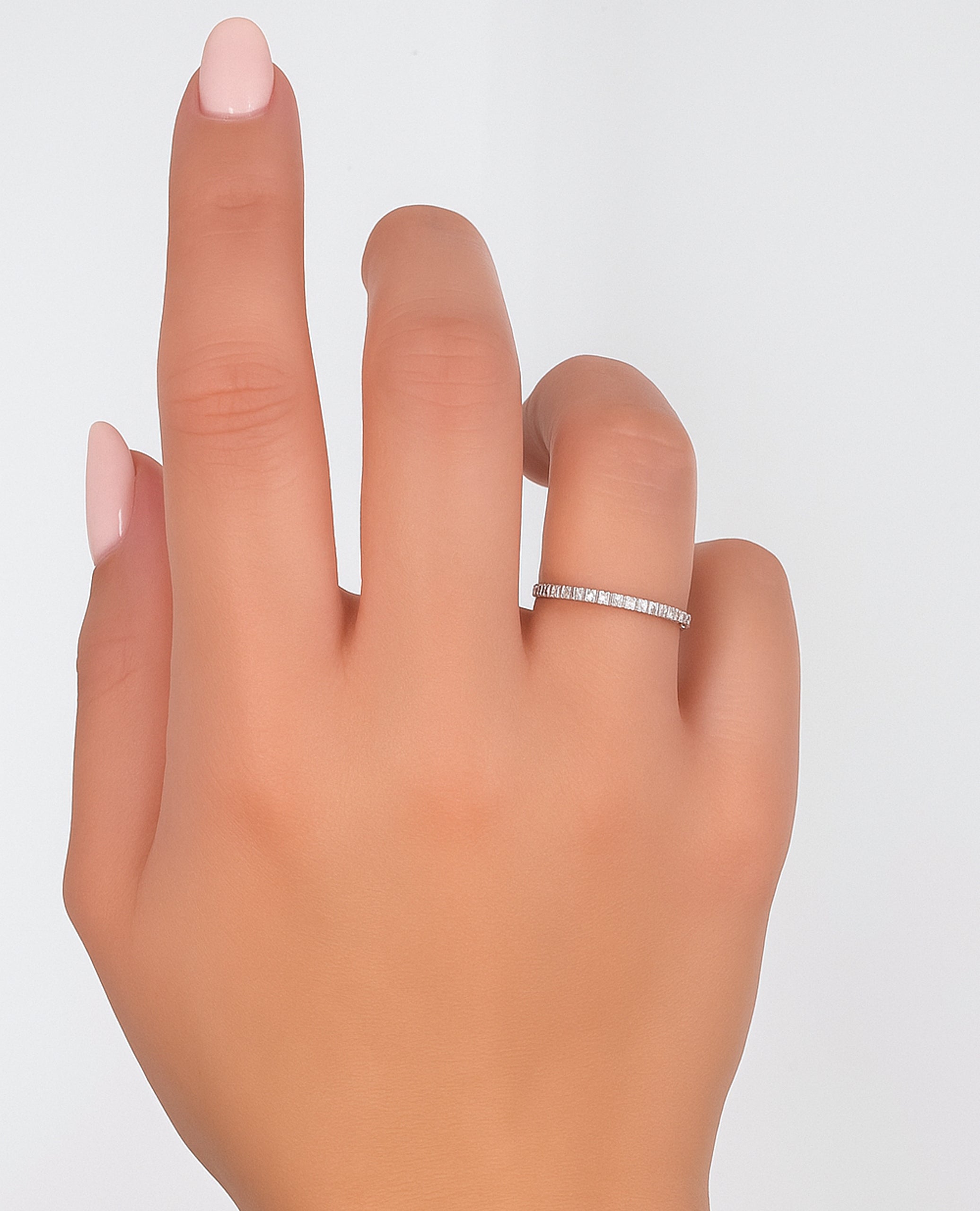 Kirk Kara K1020D-B Stella 18K White Gold Diamond Band