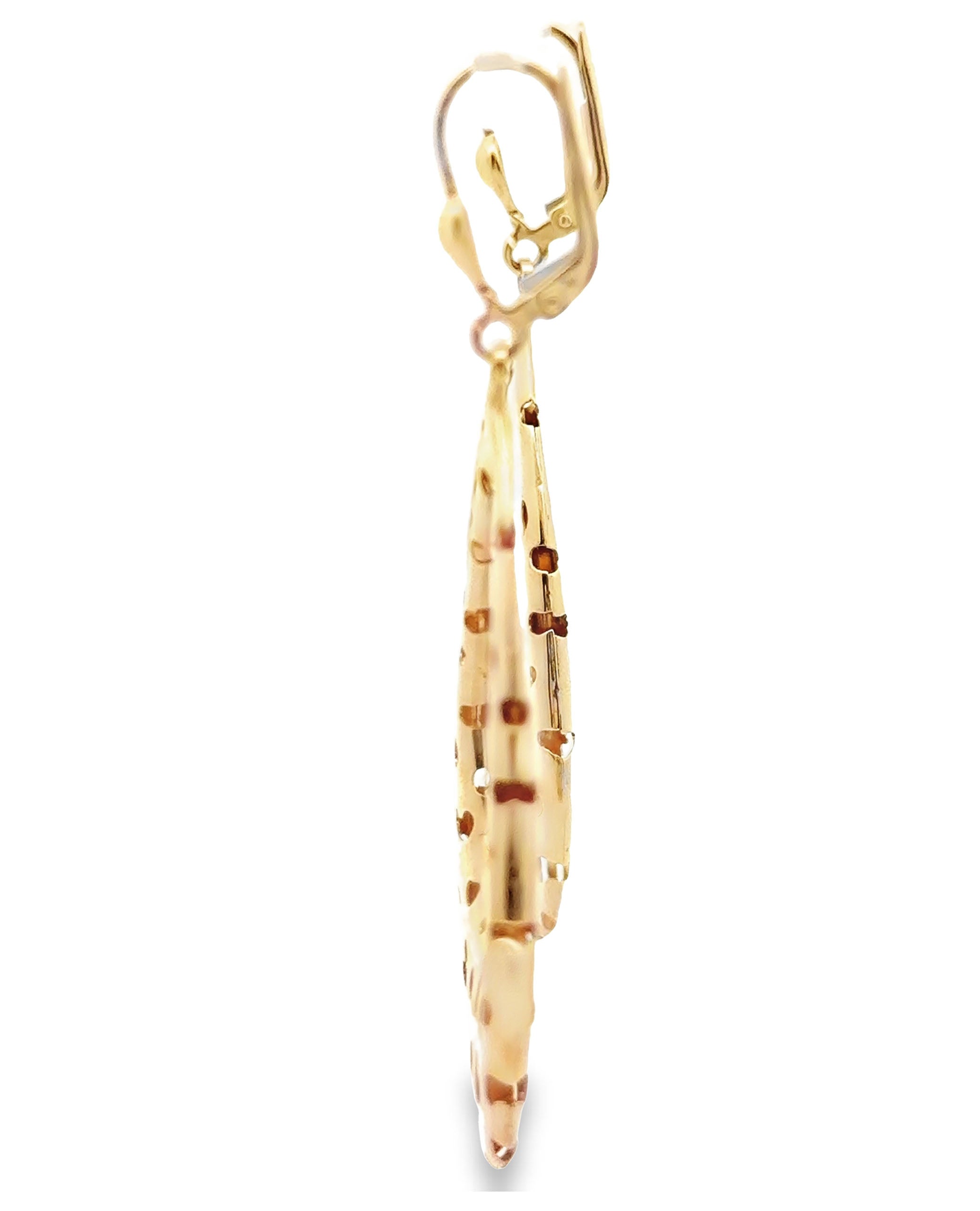 14K Yellow Gold Large Teardrop Earring