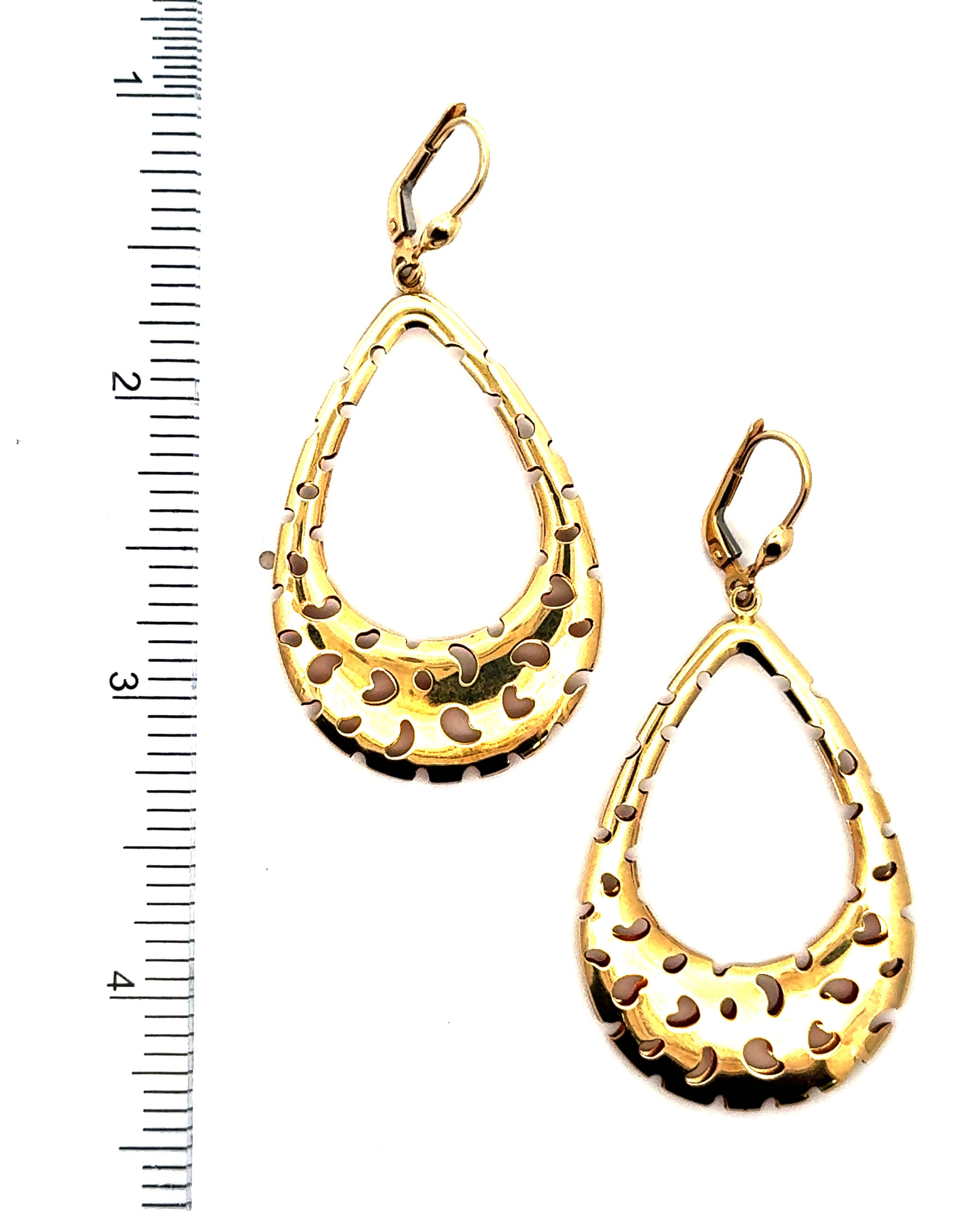 14K Yellow Gold Large Teardrop Earring