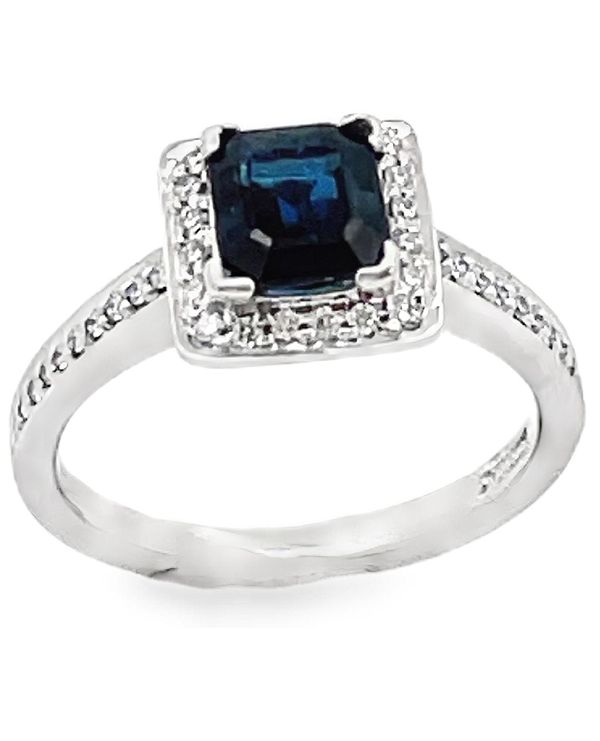Scott Kay 14K White Gold 'Contemporary' Engagement Ring with Center Sapphire