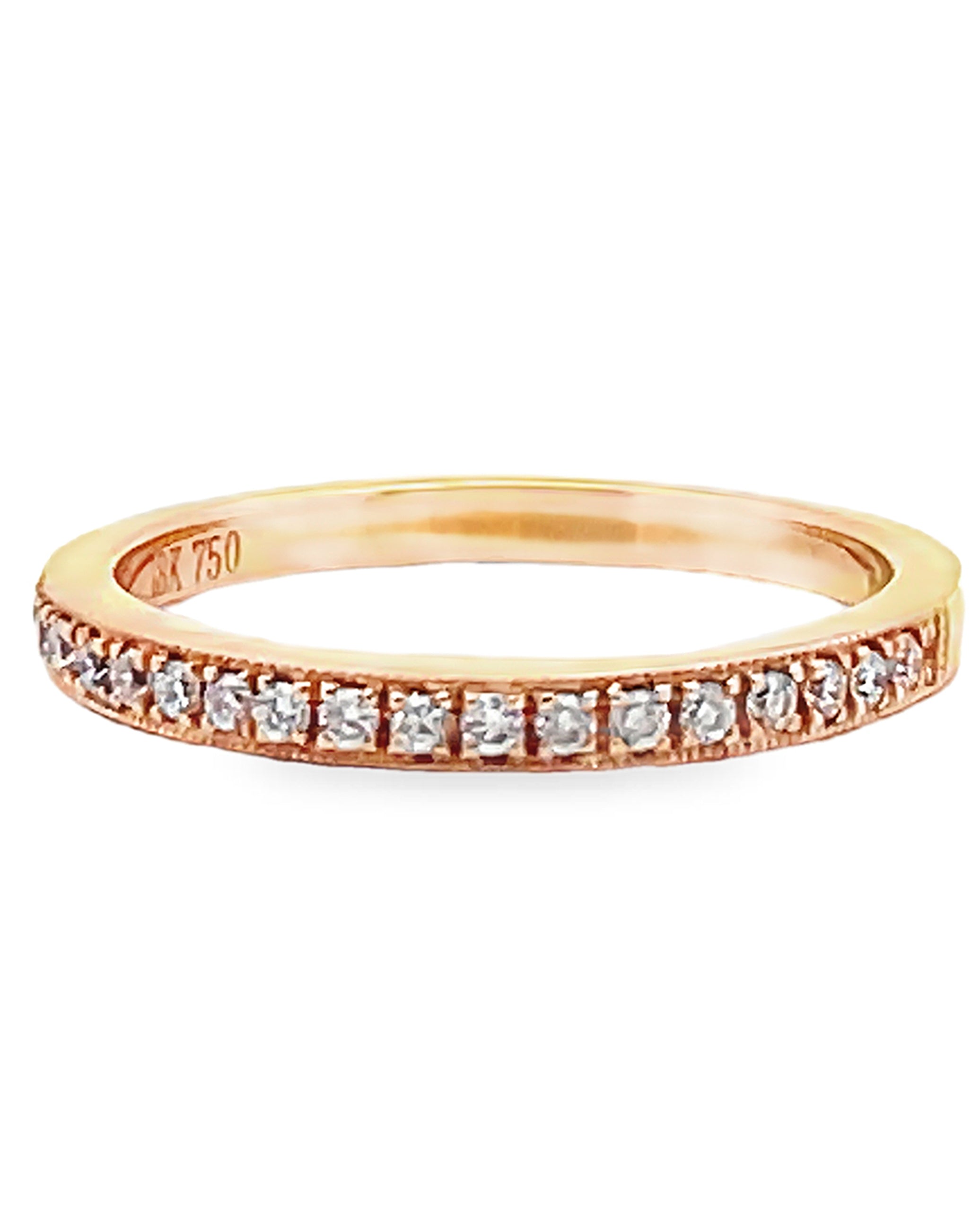 Kirk Kara K1250D-B Angelique Pink Gold Ring with Round Diamonds