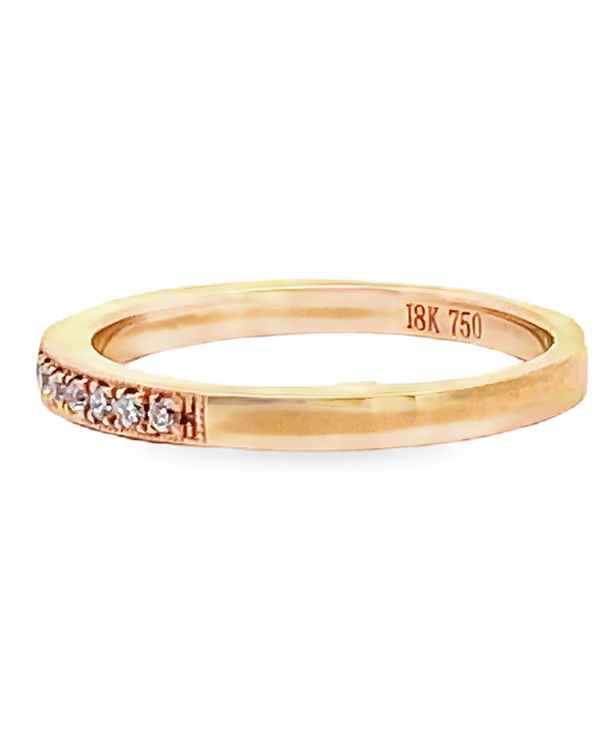 Kirk Kara K1250D-B Angelique Pink Gold Ring with Round Diamonds