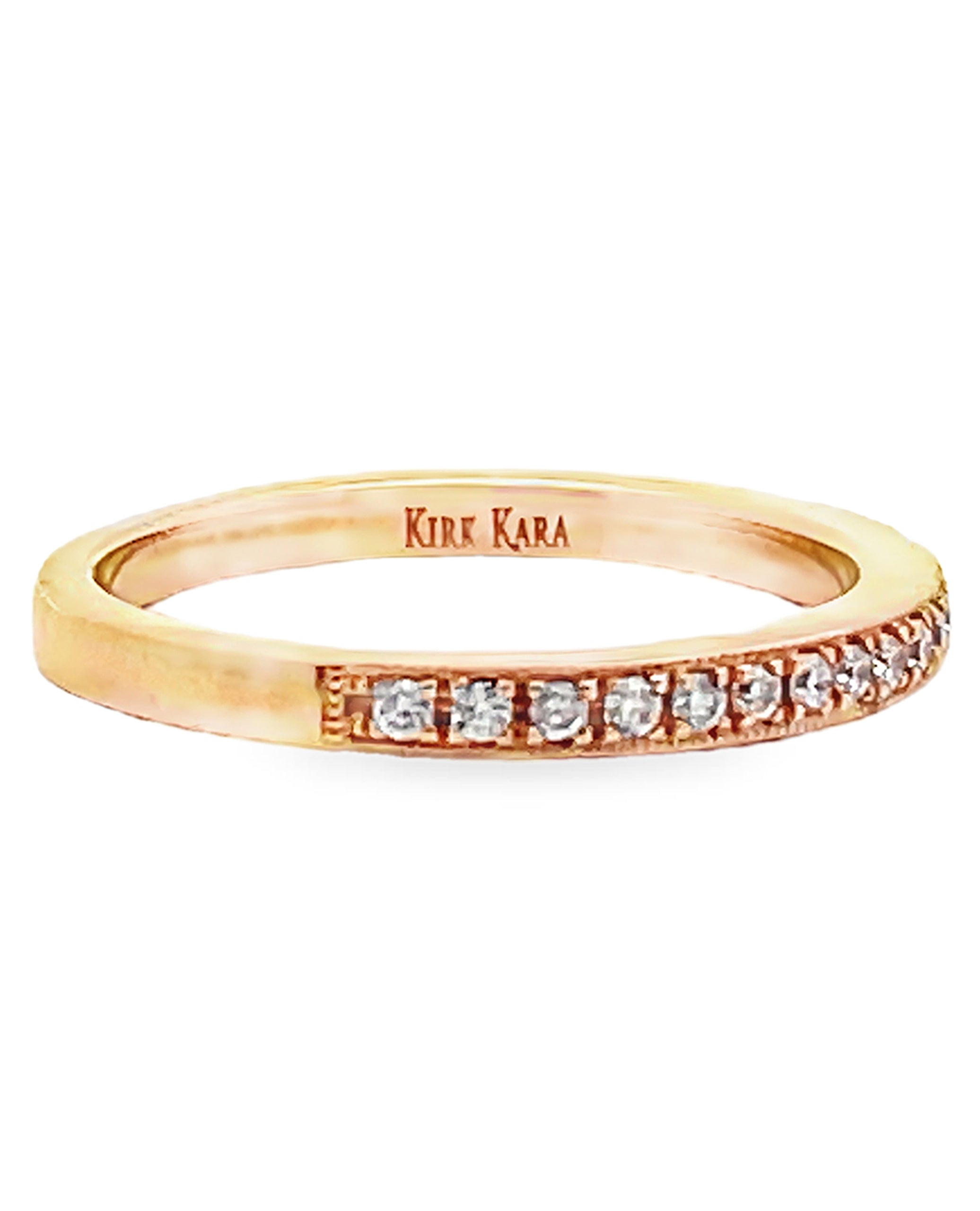 Kirk Kara K1250D-B Angelique Pink Gold Ring with Round Diamonds