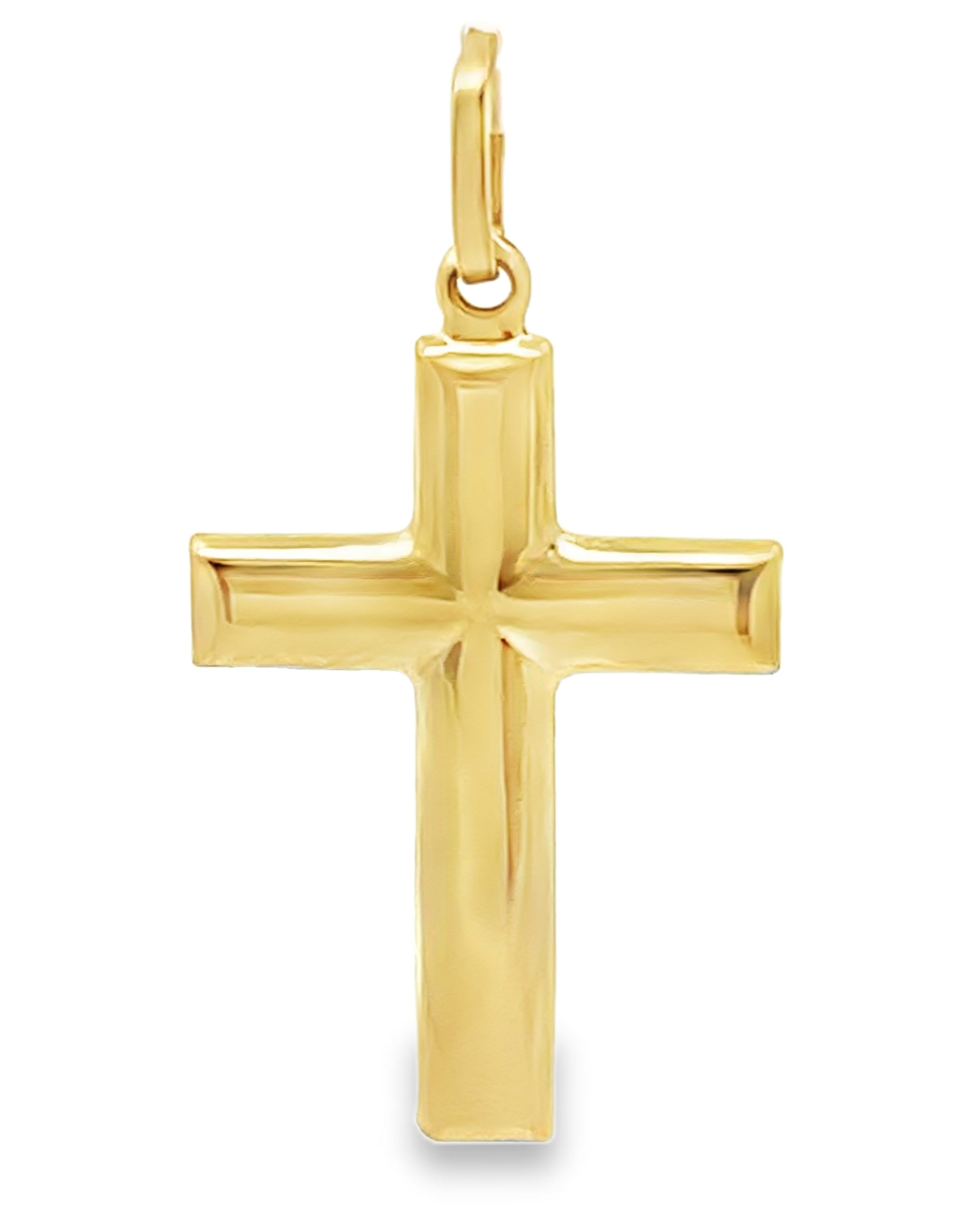 14K Yellow Gold Puffed Cross