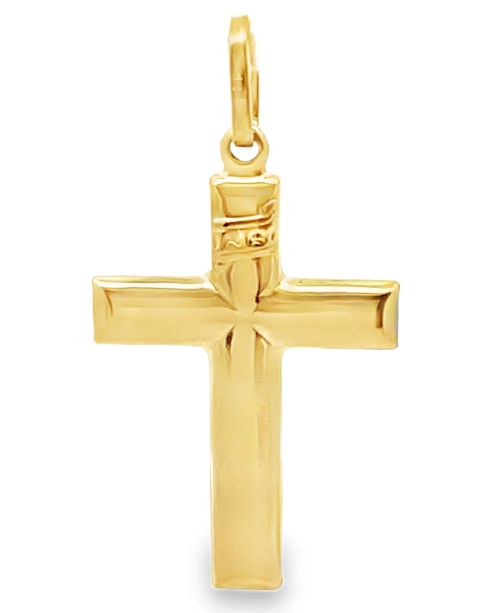 14K Yellow Gold Puffed Cross