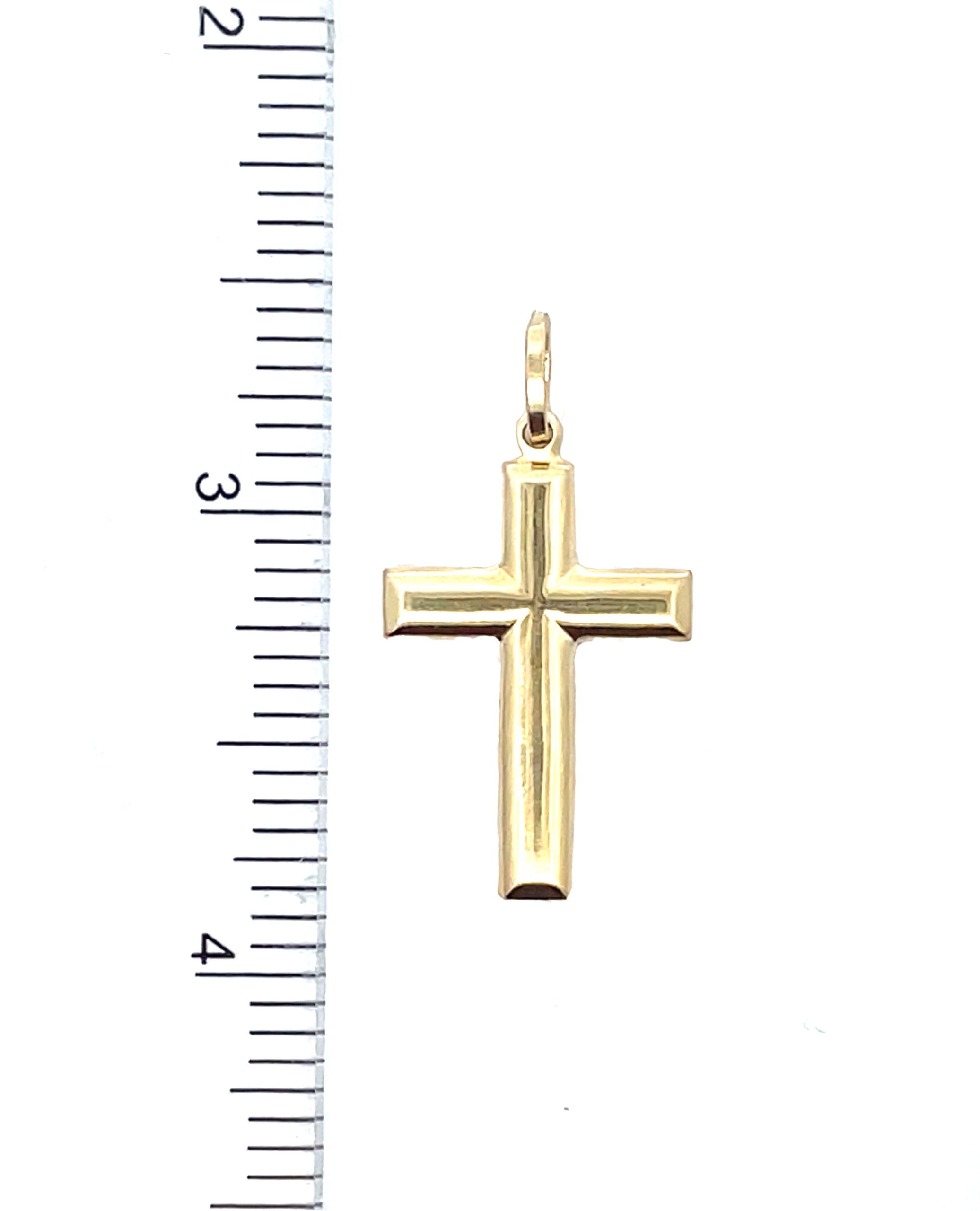 14K Yellow Gold Puffed Cross