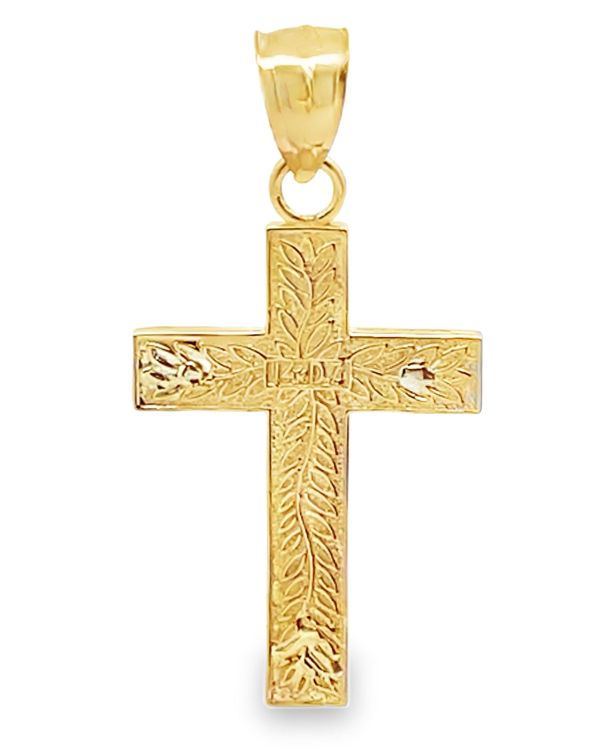 14K Two Tone Crucifix Cross