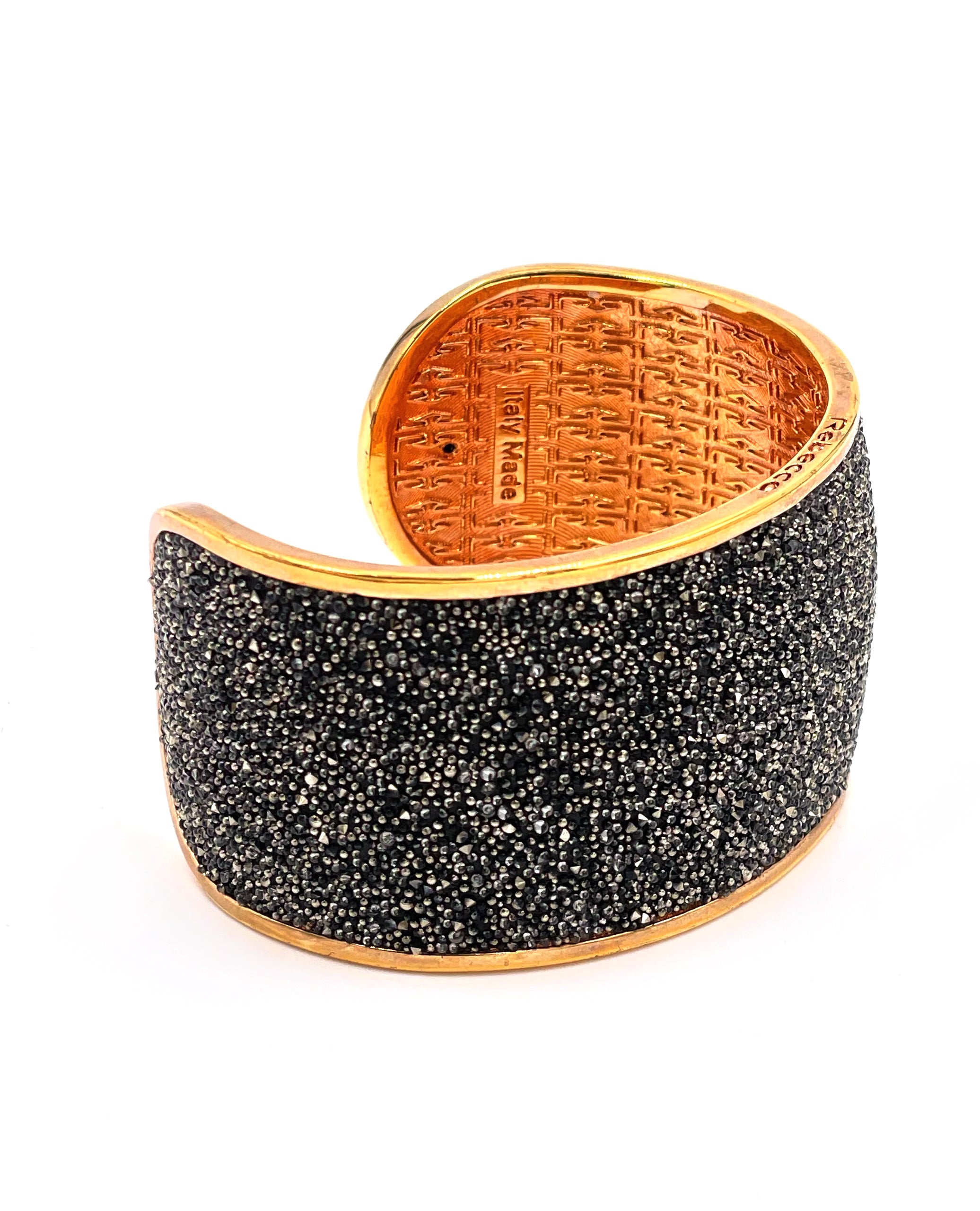 Rebecca Gioielli Bronze Cuff Bracelet with Shimmering Swarovski Crystal