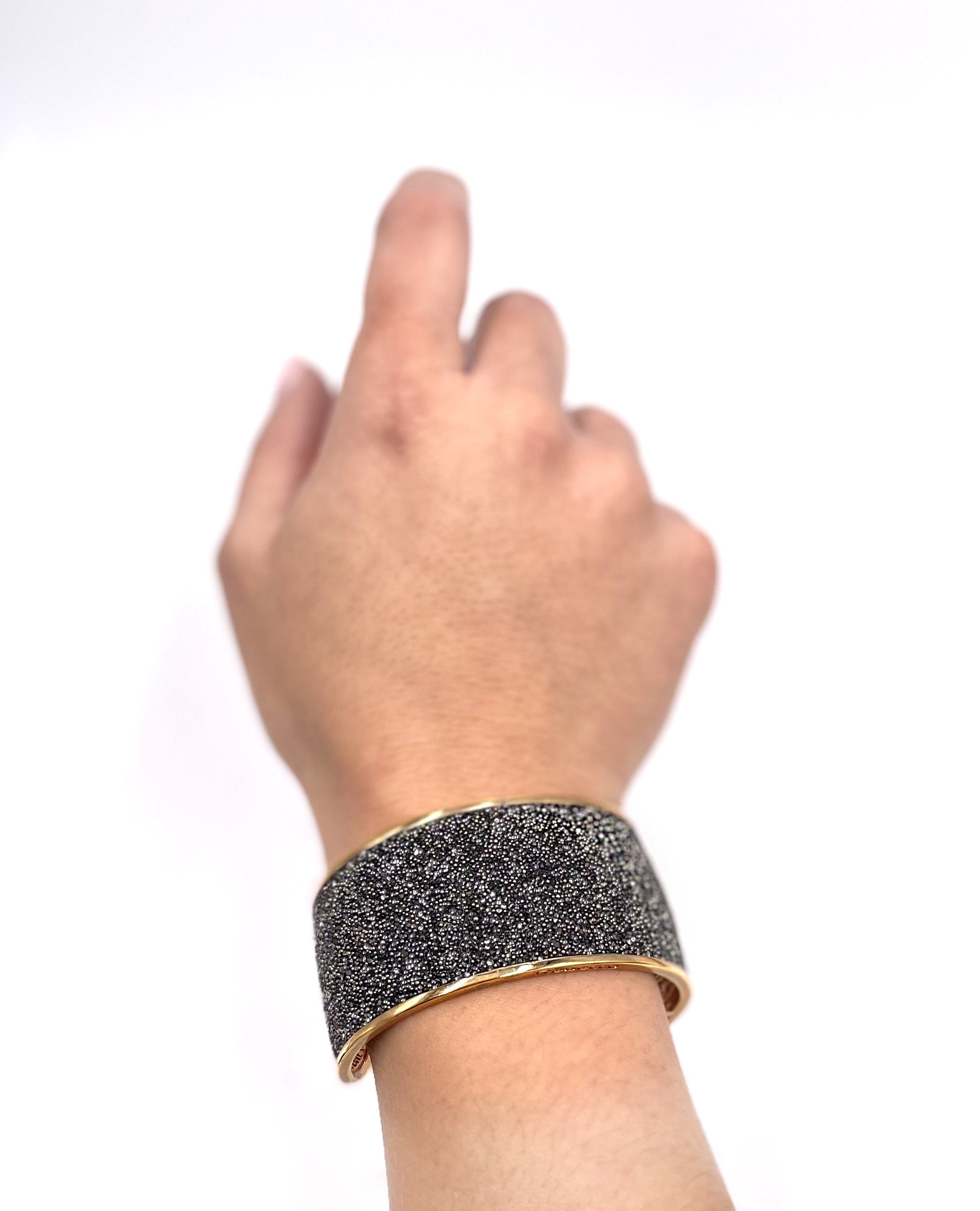 Rebecca Gioielli Bronze with Swarovski Crystal Cuff Bracelet