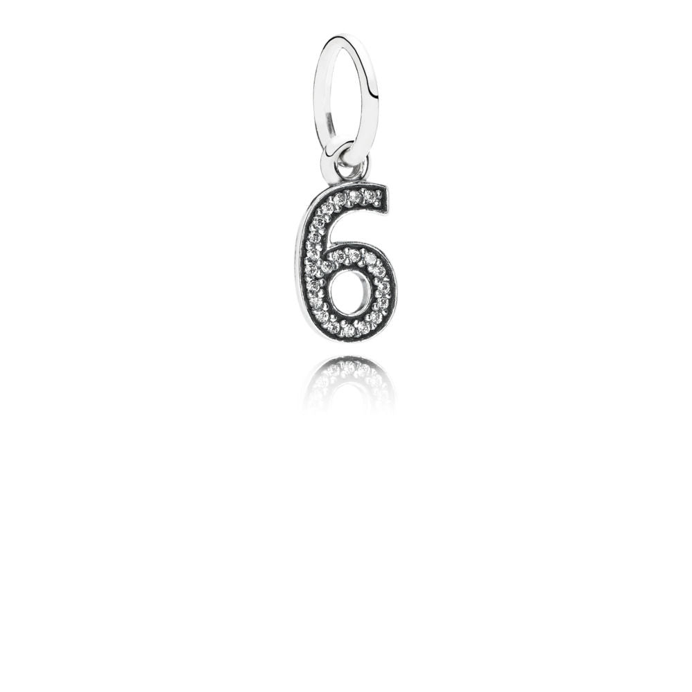 Pandora 791344CZ Dangle Number Six