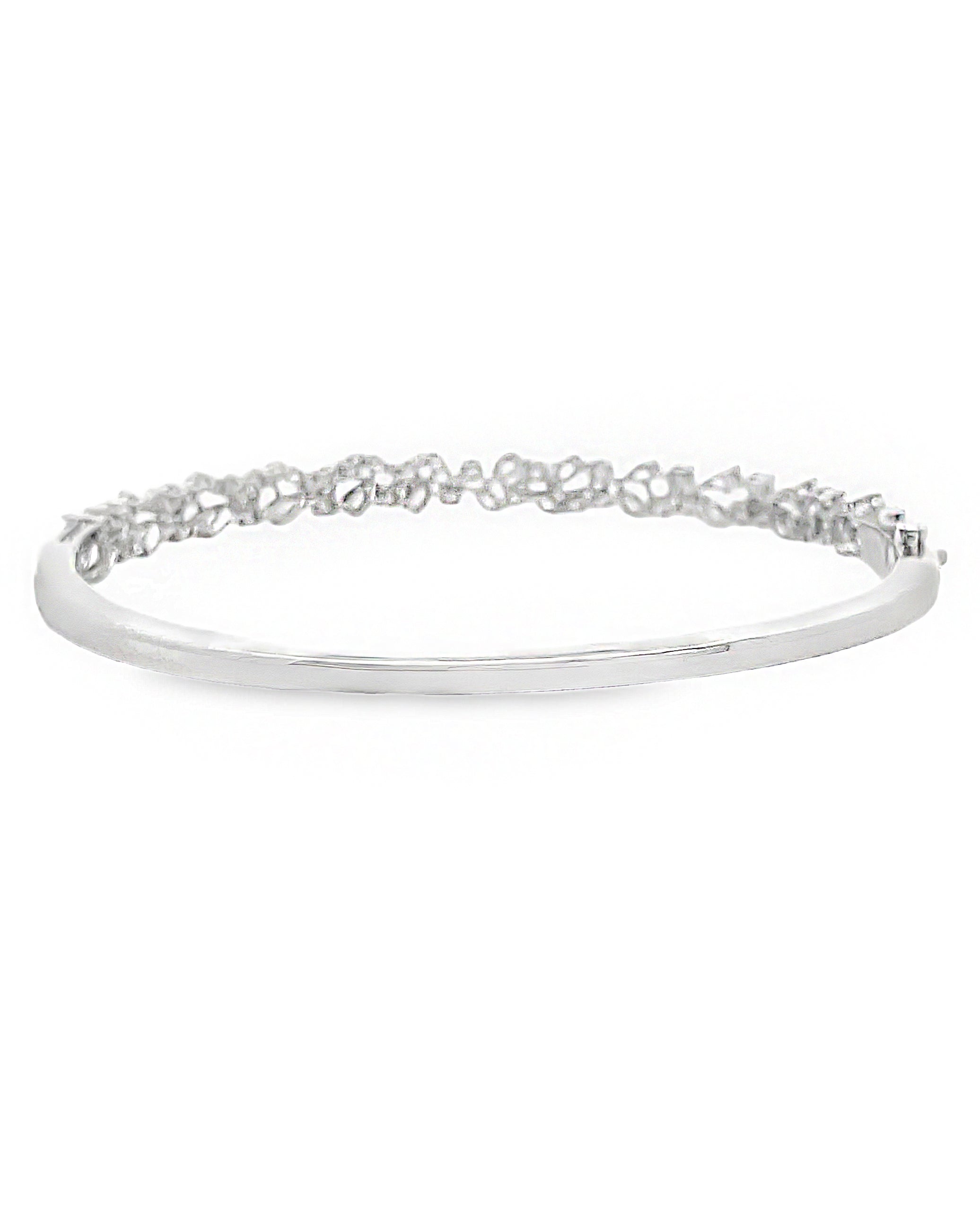 18K White Gold Diamond Bangle Bracelet