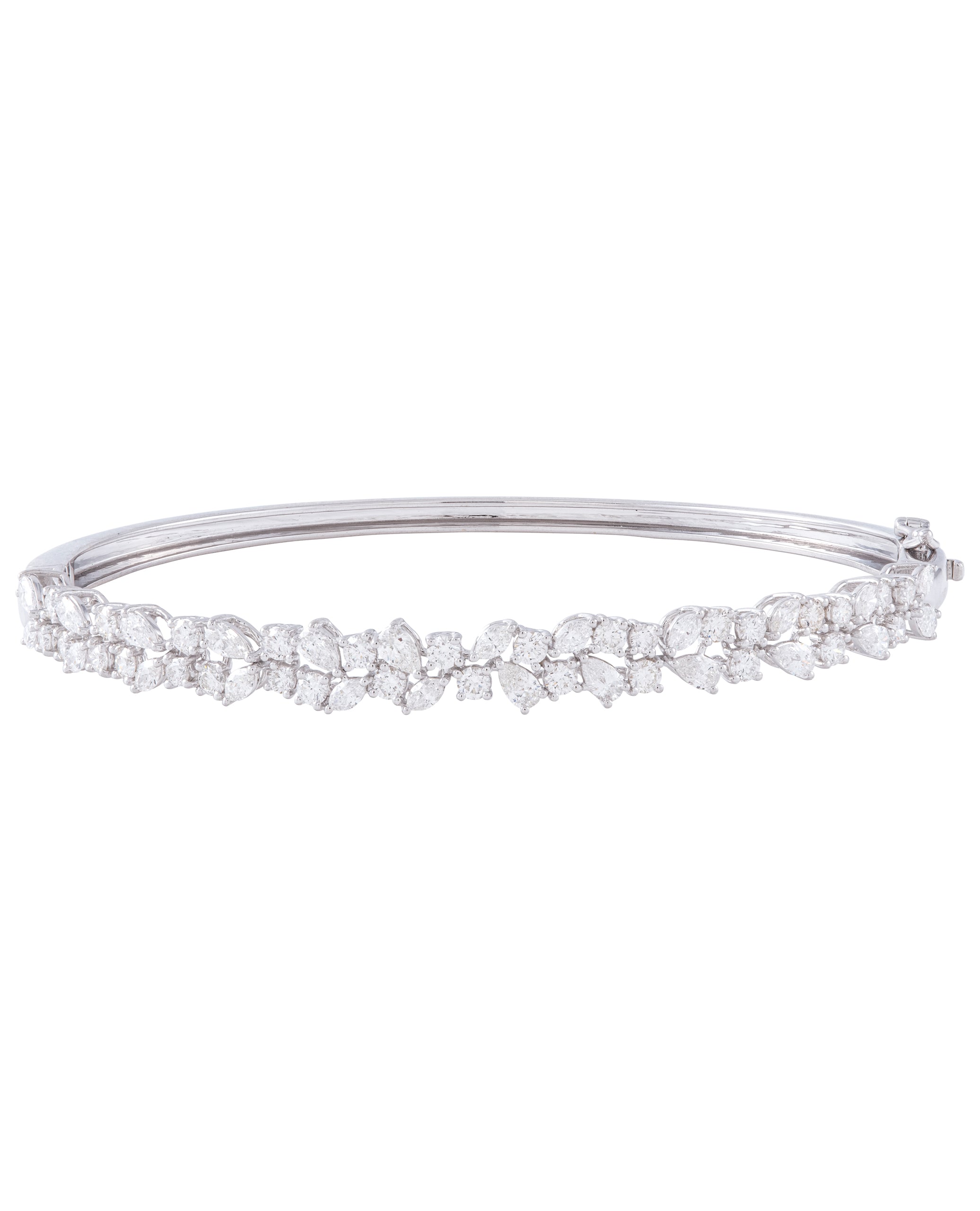 18K White Gold Diamond Bangle Bracelet