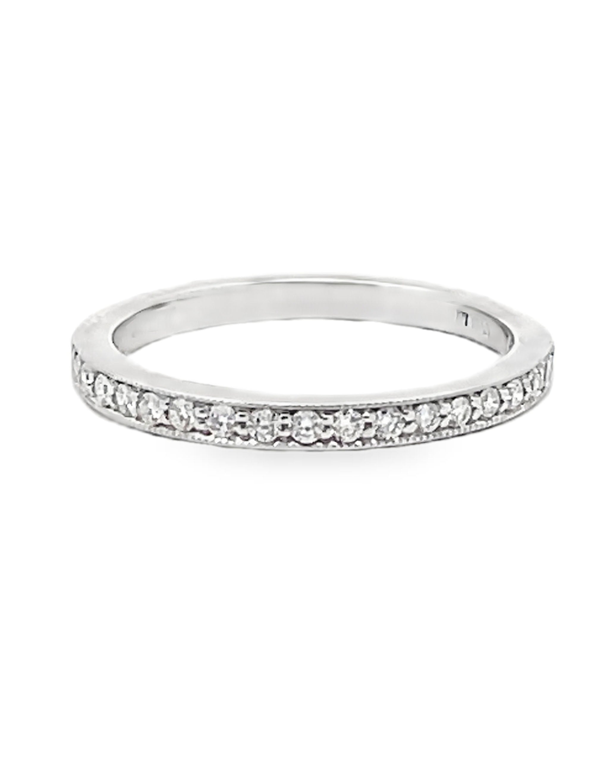 Platinum Milligrain Diamond Wedding Band