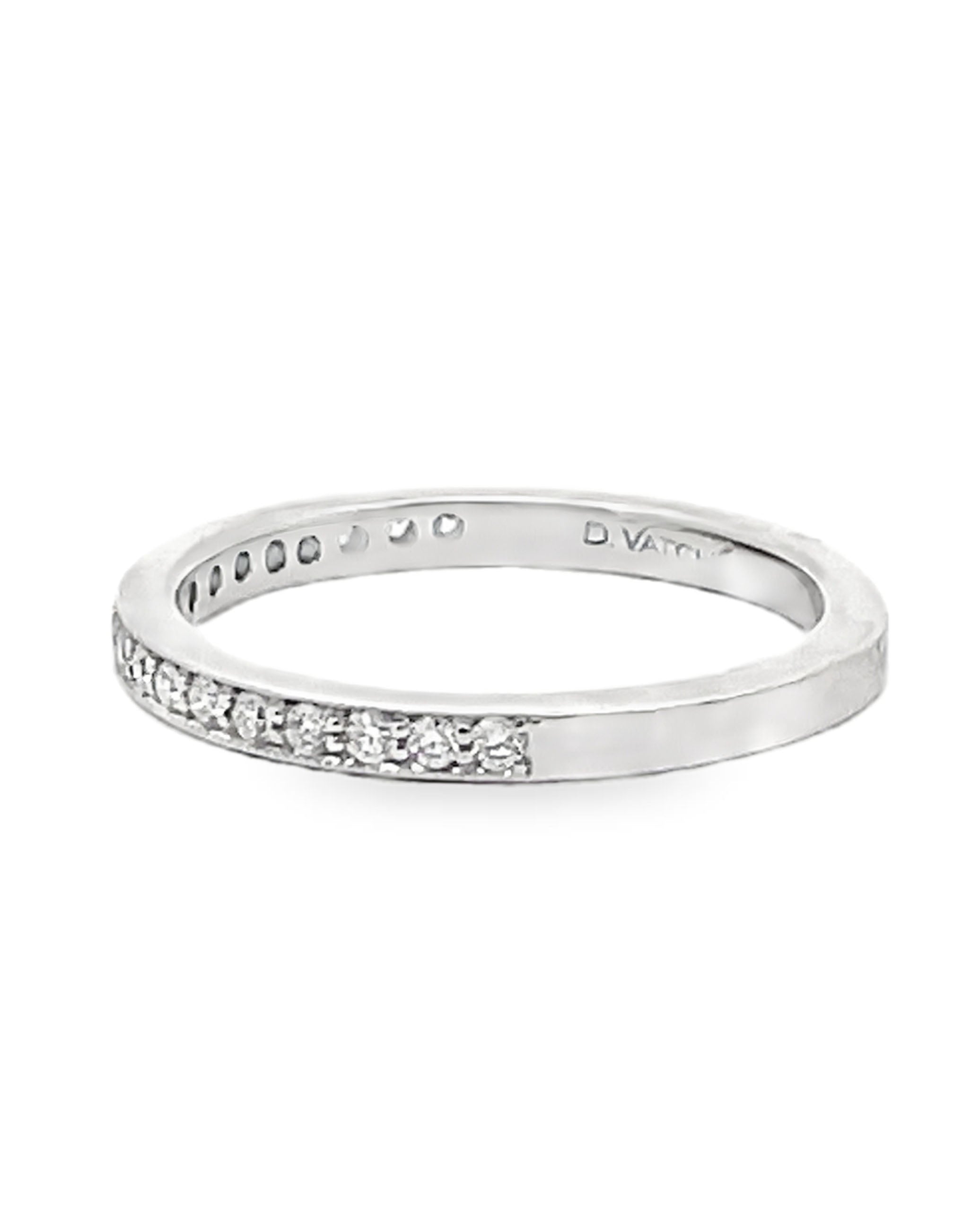 Platinum Milligrain Diamond Wedding Band