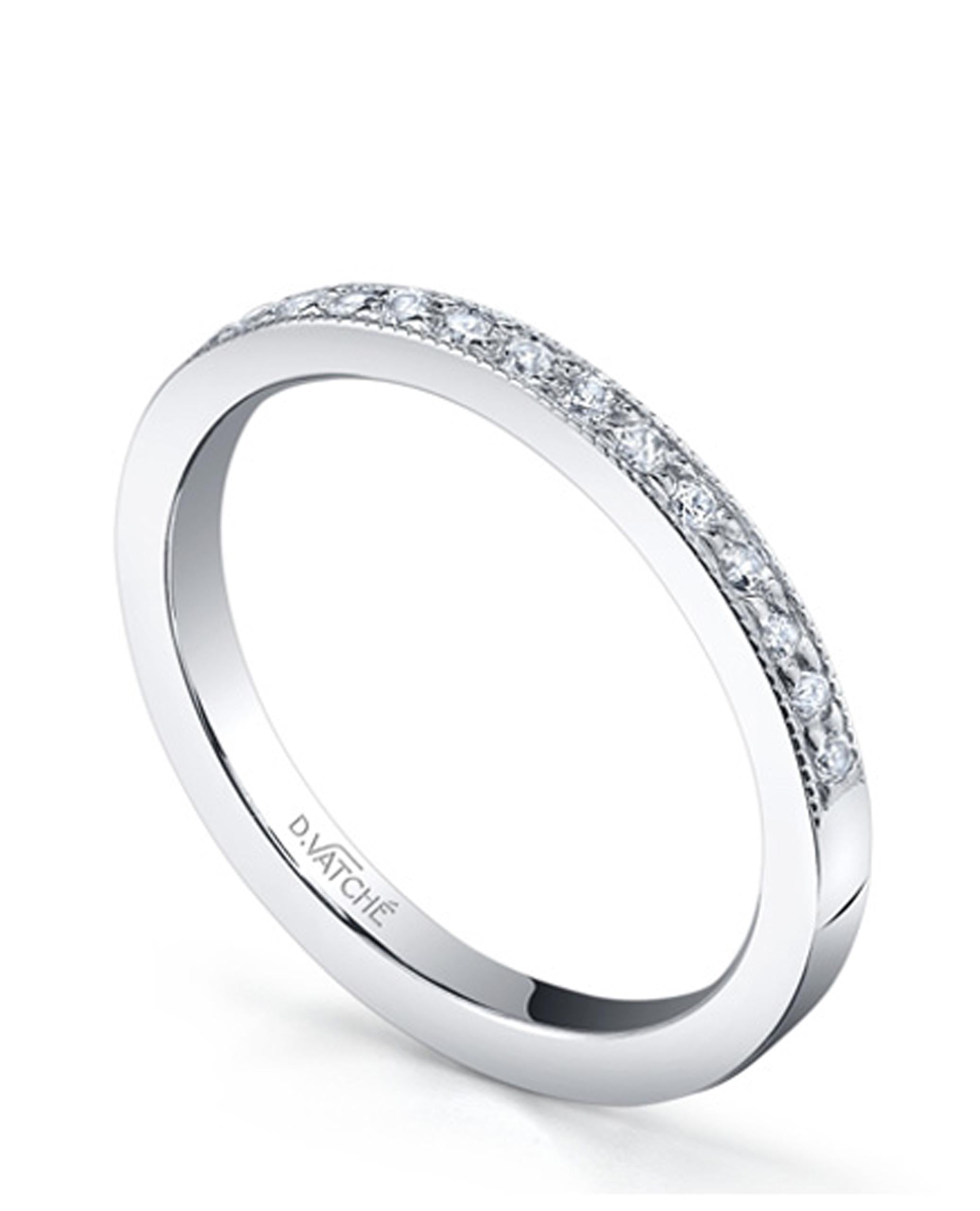 Platinum Milligrain Diamond Wedding Band