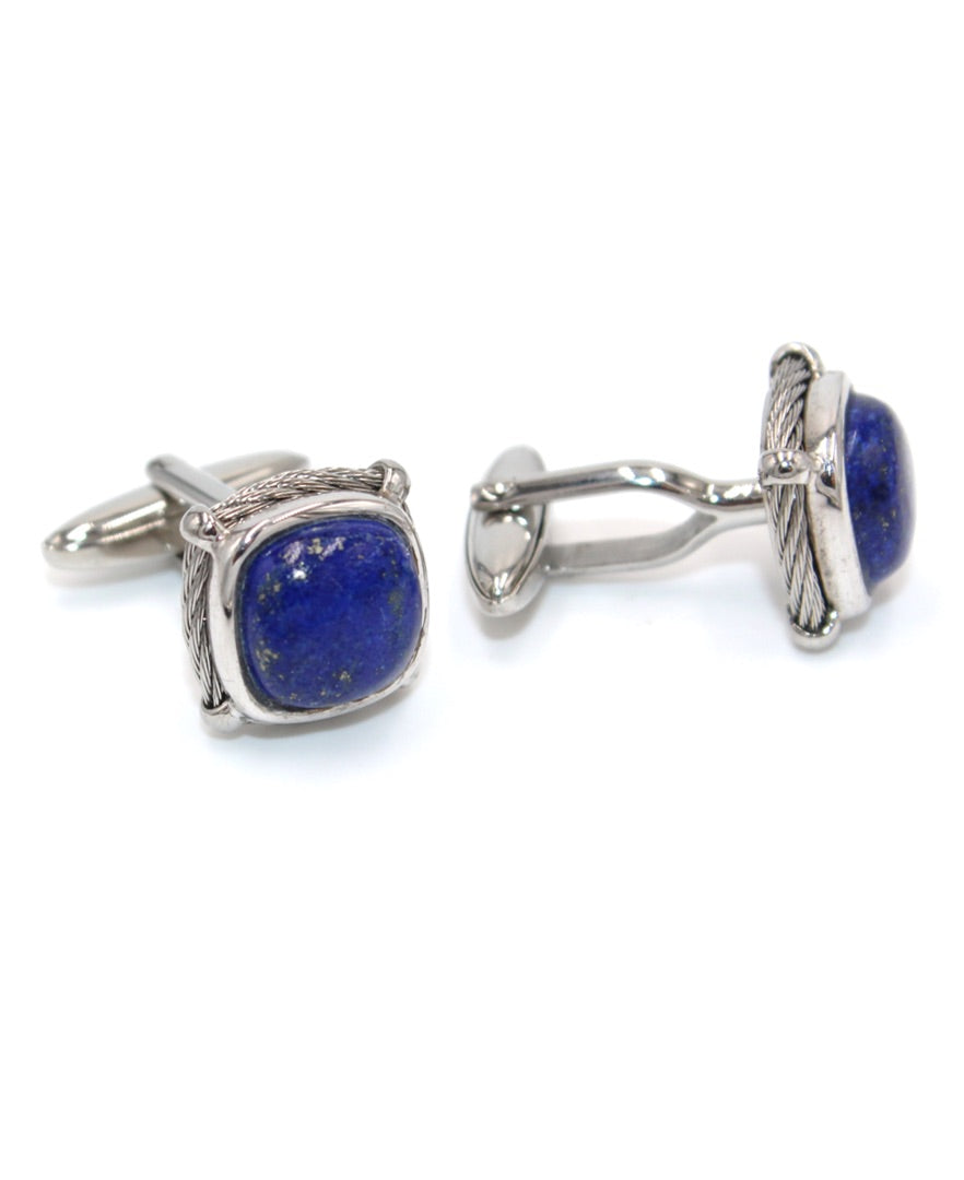 Alor Men's Stainless Steel Cufflinks with Lapis