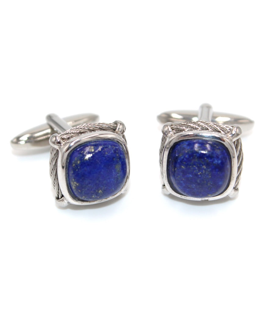 Alor Men's Stainless Steel Cufflinks with Lapis