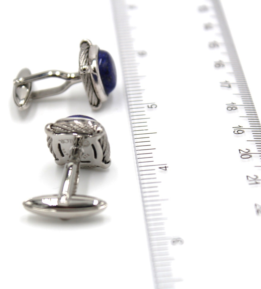 Alor Men's Stainless Steel Cufflinks with Lapis