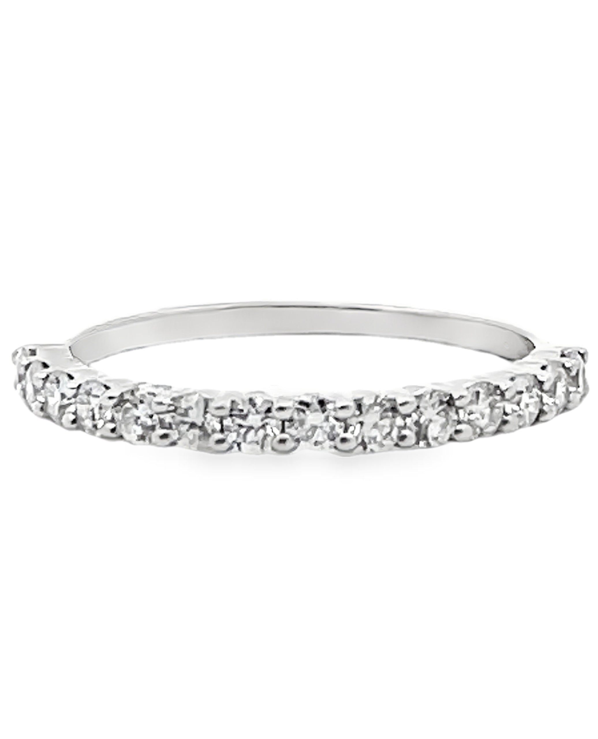14K White Gold Halfway Diamond Band