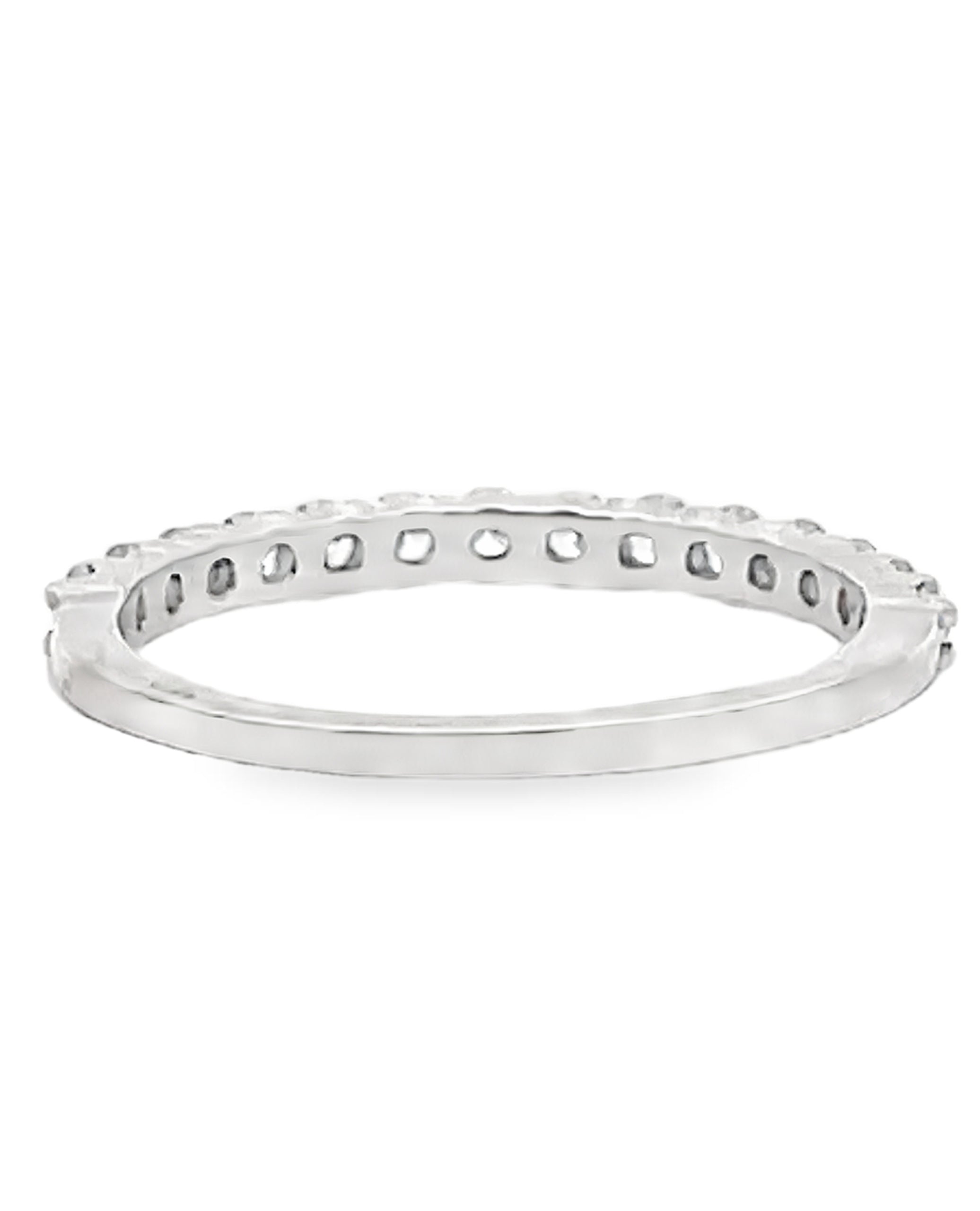 14K White Gold Halfway Diamond Band