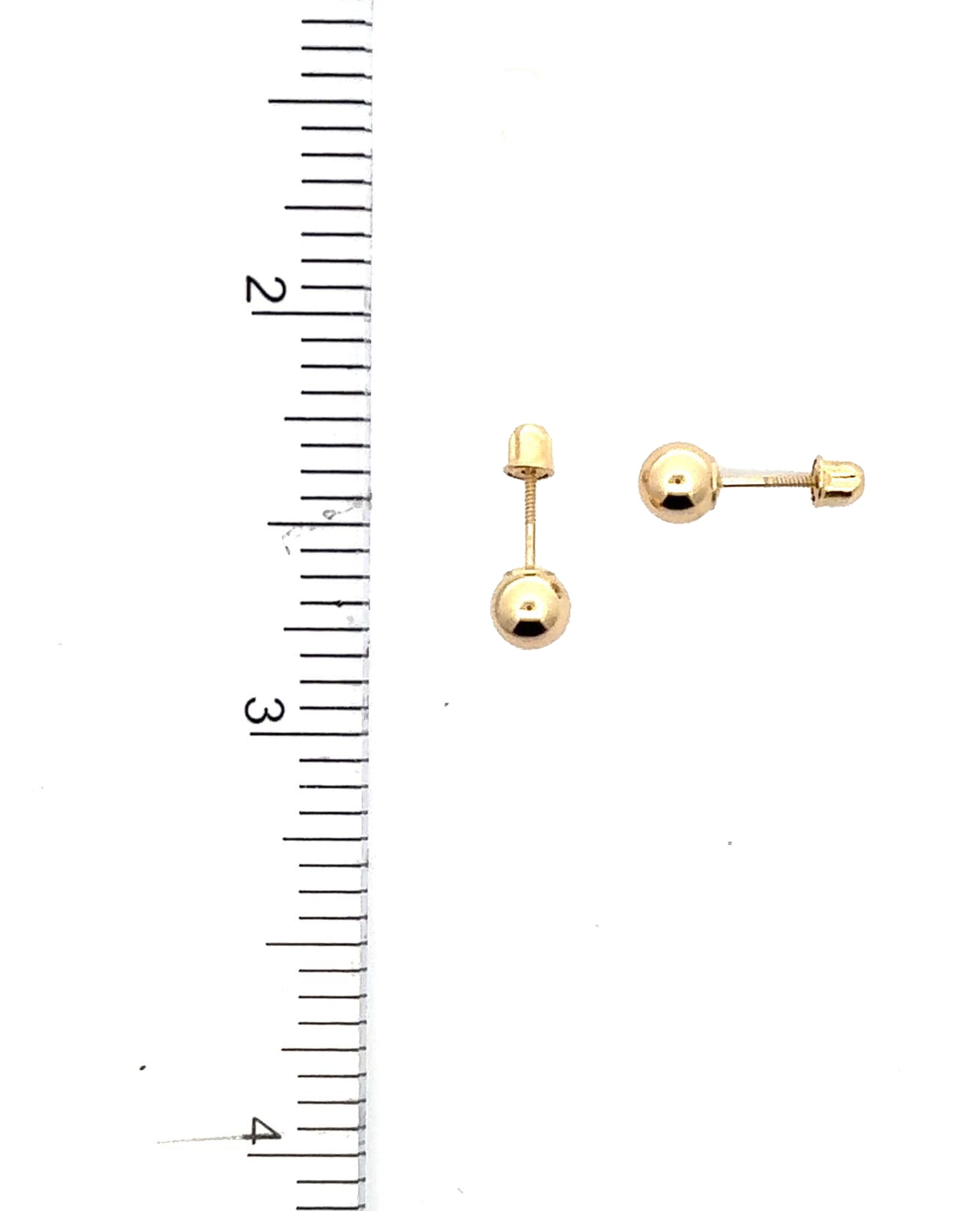 14K Yellow Gold 5mm Ball Earrings with Screwbacks