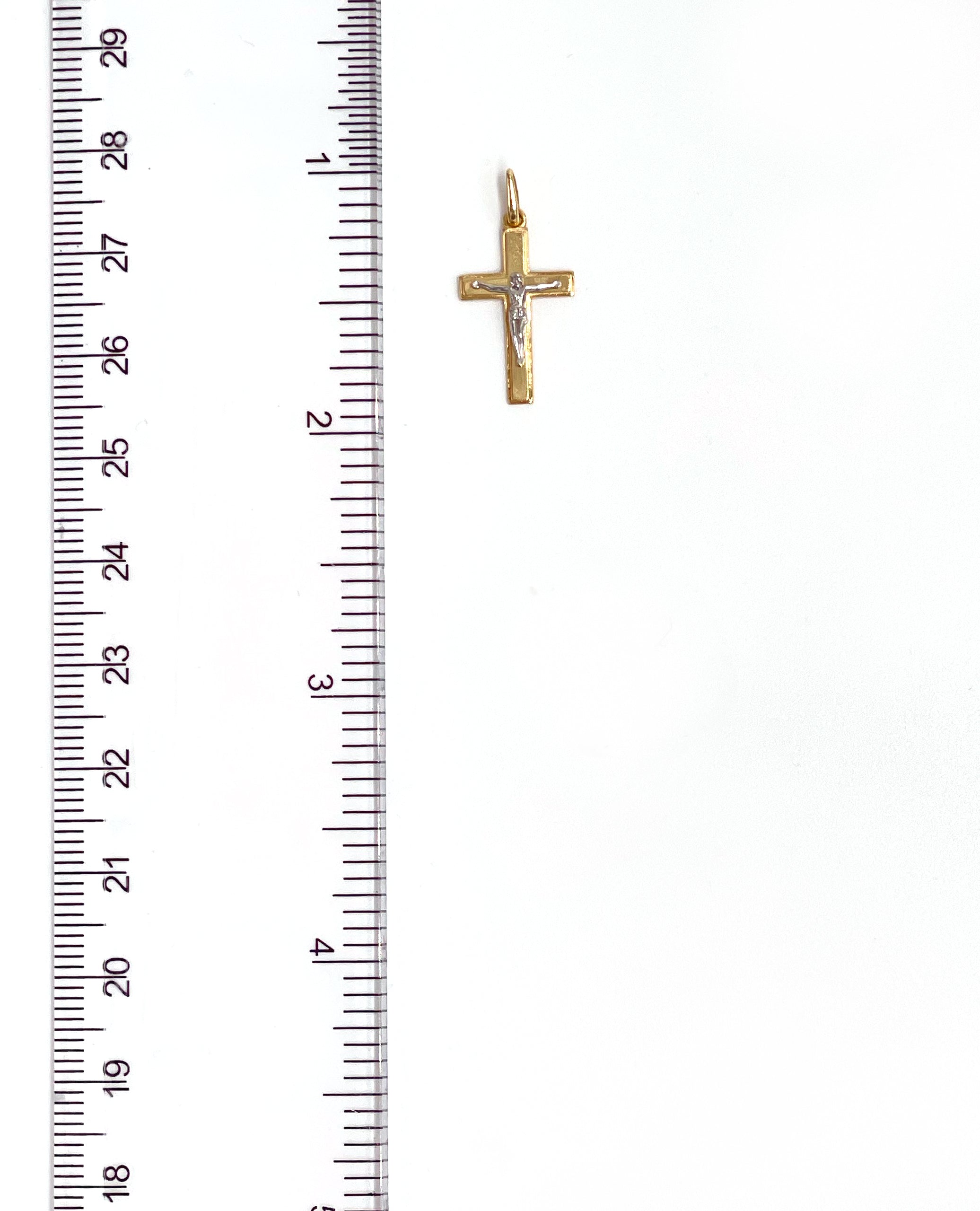 14K Two Tone Crucifix