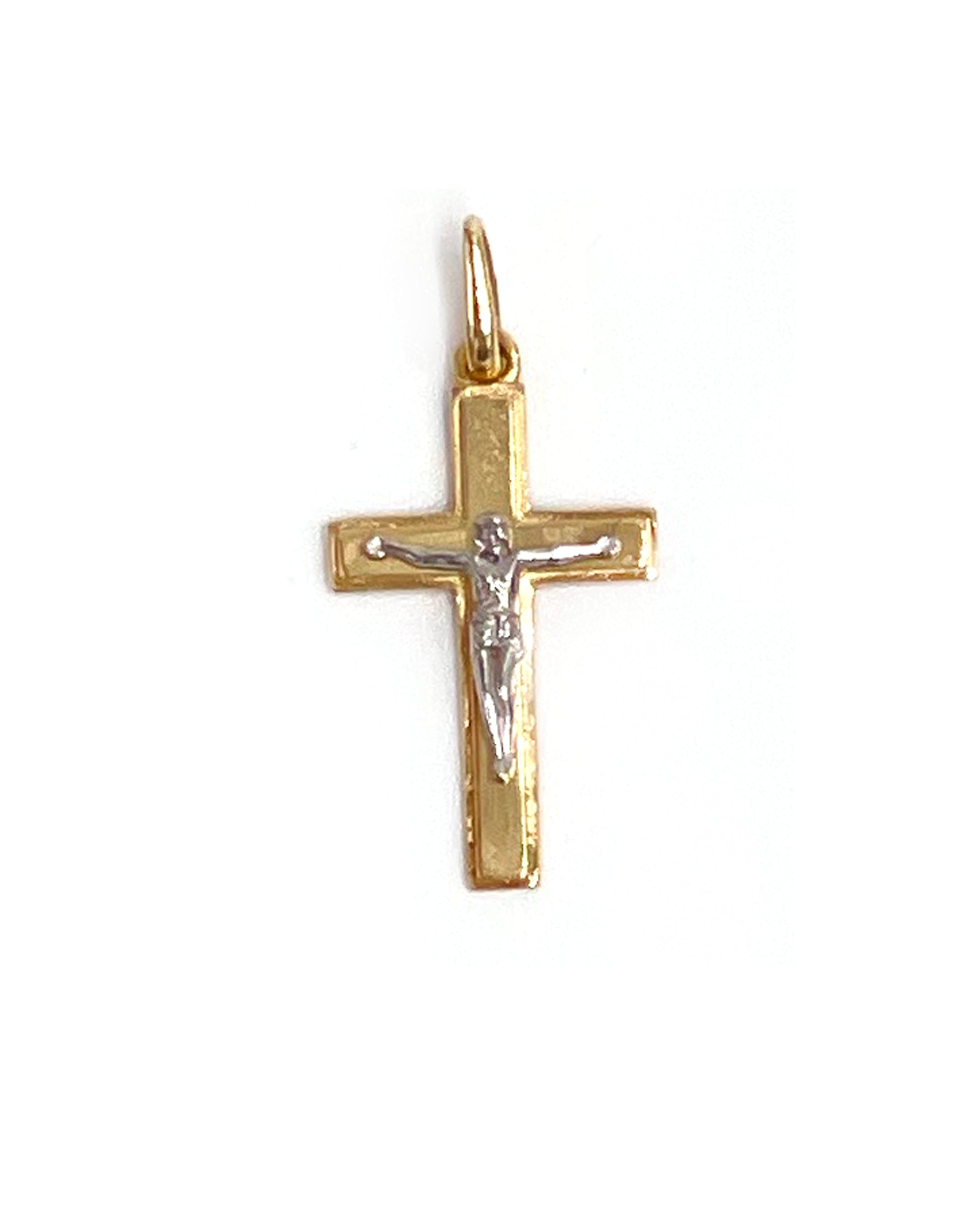 14K Two Tone Crucifix