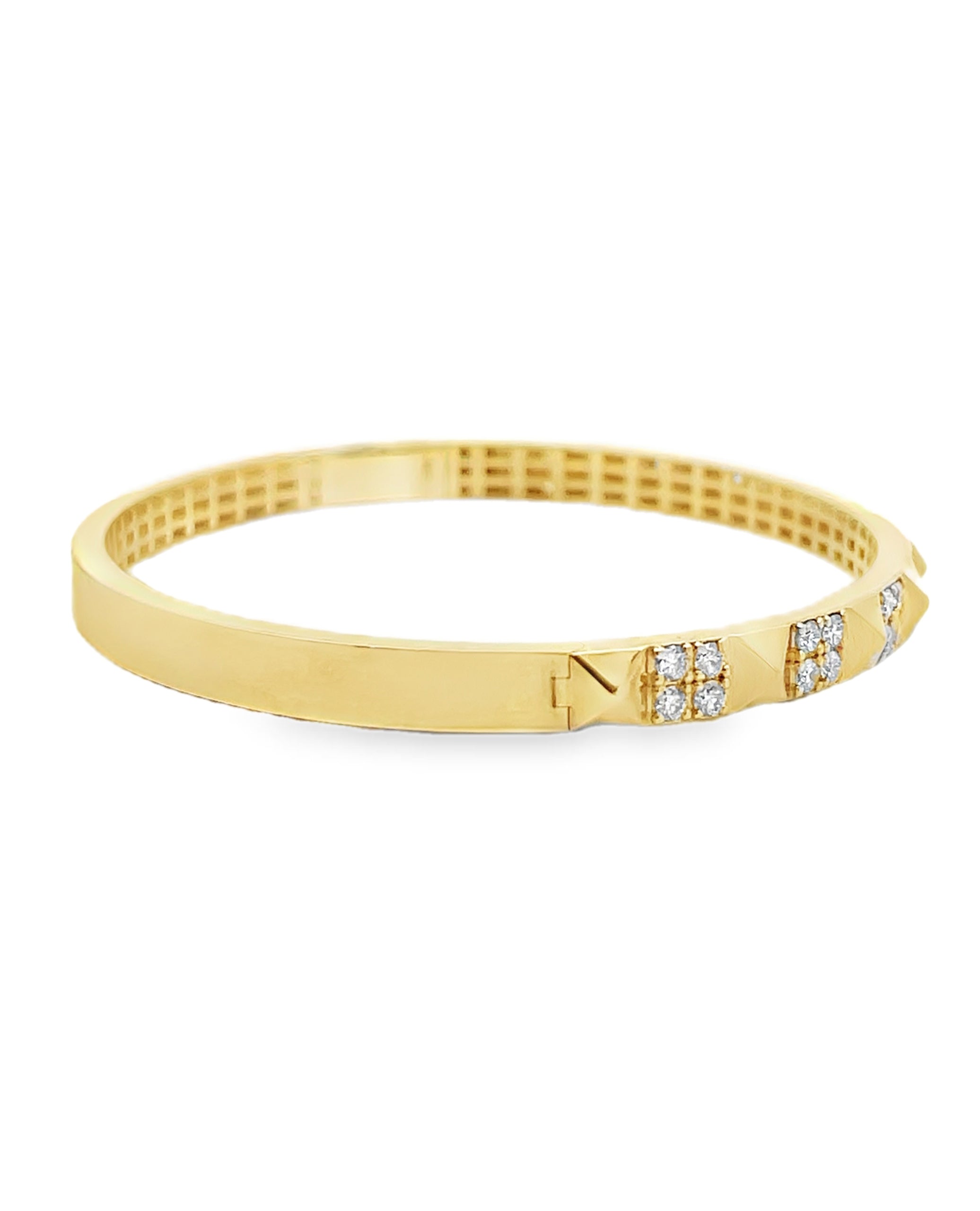 14K Yellow Gold Diamond Bangle Bracelet