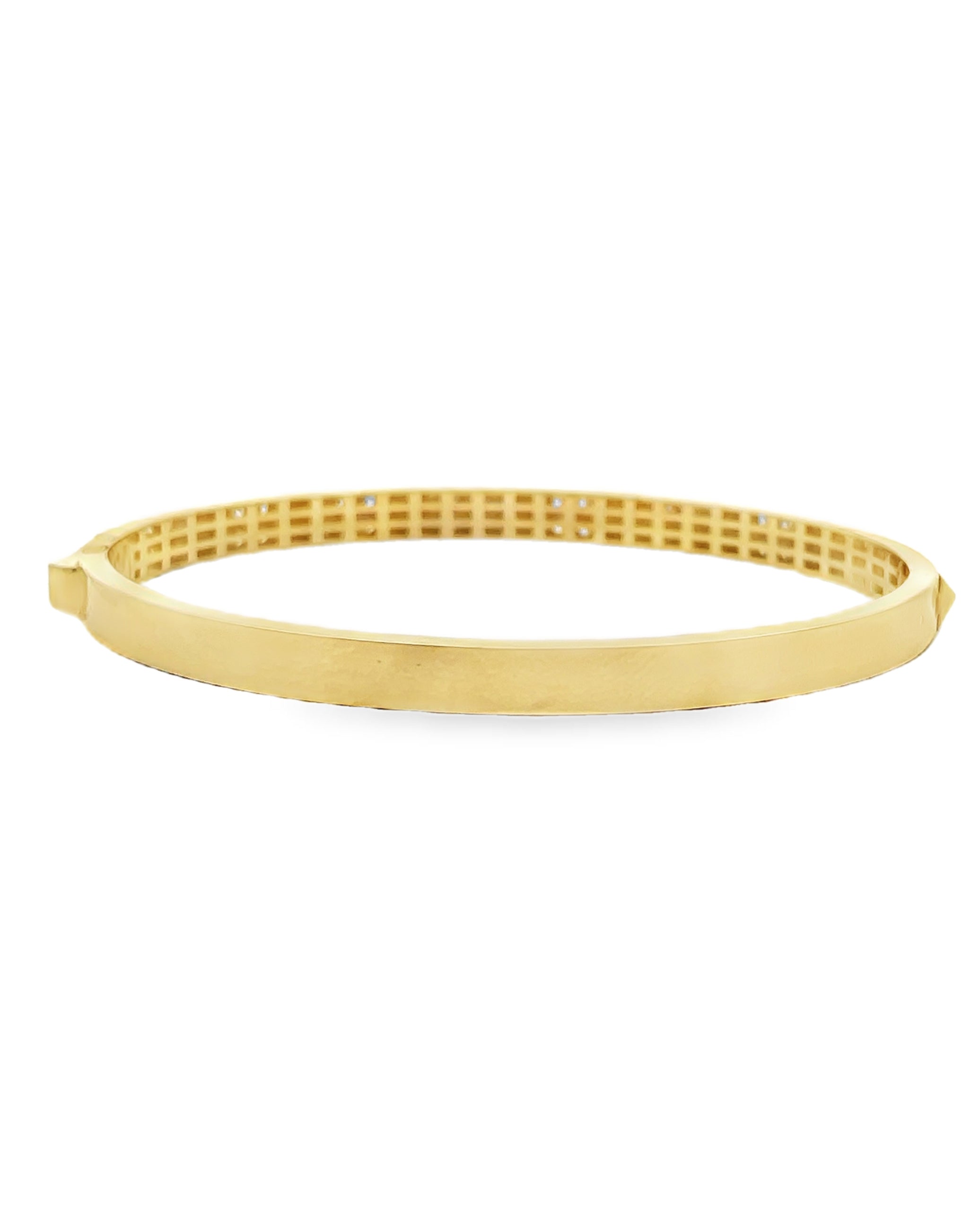 14K Yellow Gold 1.05 Carat Diamond Bangle Bracelet